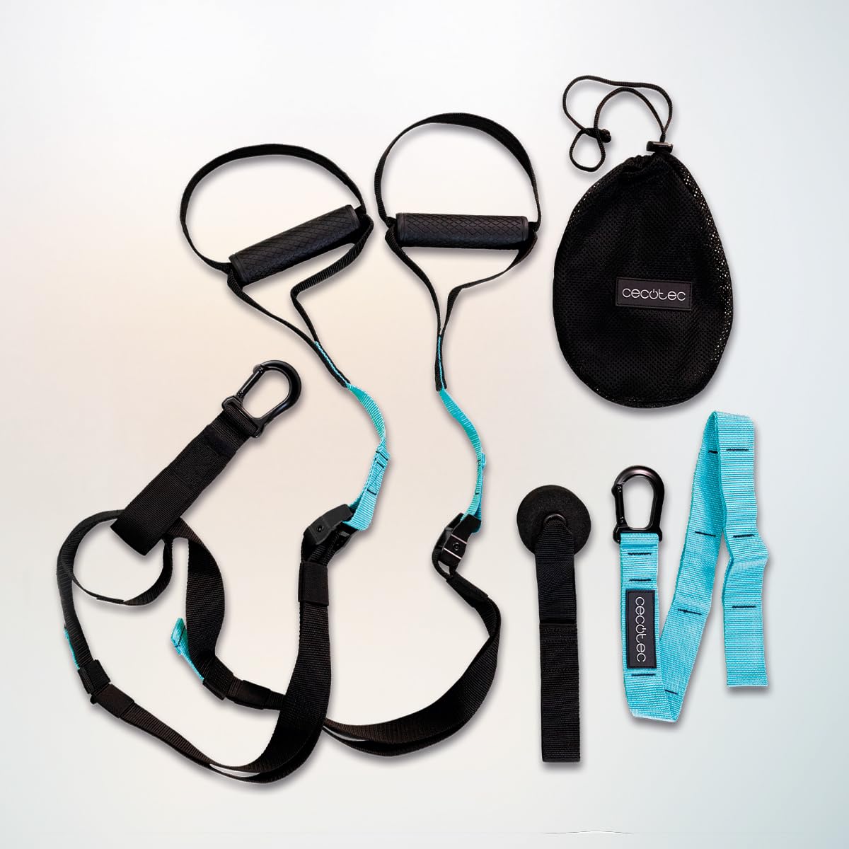Cecotec Sangle De Suspension TRX DrumFit TST Total Suspension Trainer. Entraînement Fonctionnel. Supporte Jusqu'à 200 Kg. Poignées Ergonomiques Et Sac De Transport Inclus. Corde De 1 M