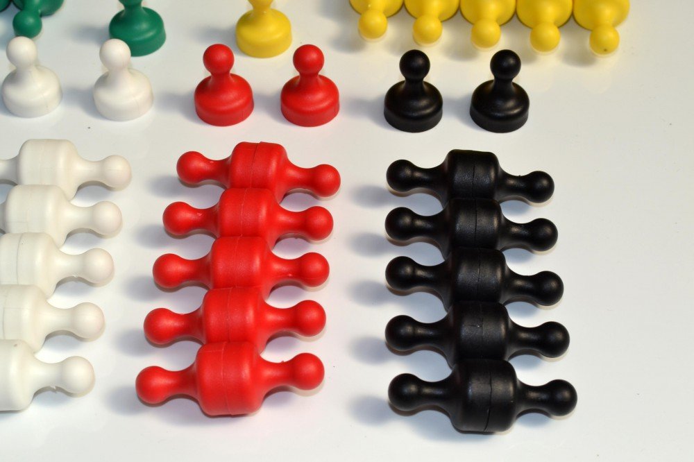 Gros cône-Aimant Ø 19 x 25mm Néodyme, 6 Couleurs - Force 2,3kg - 72 pièces