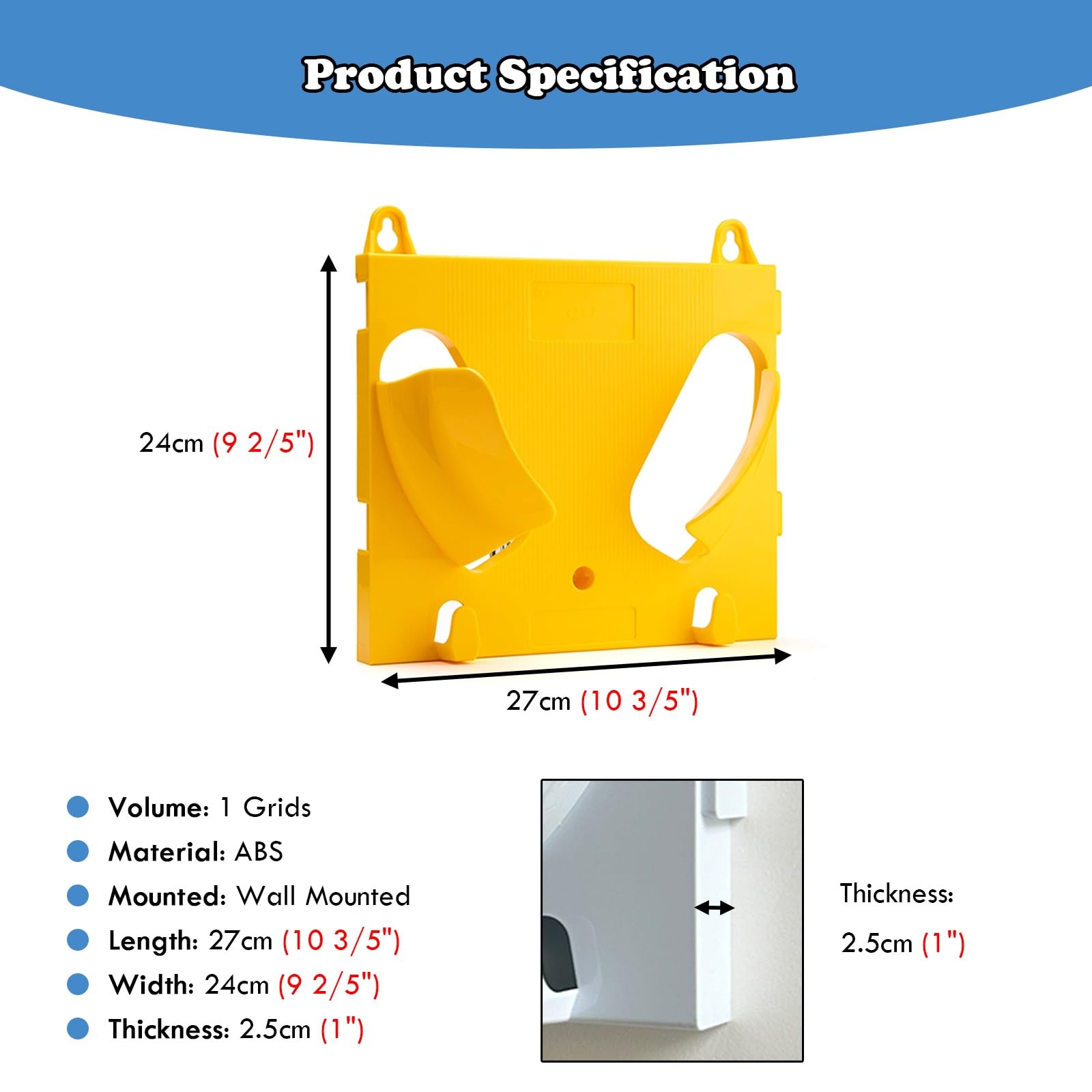 Support de Rangement pour Chapeaux, Lot de 6 organiseurs muraux pour Casques de Chantier - Support de Rangement léger pour Casques, Bureau, Atelier, Garage, Chantier - Support de Rangement d