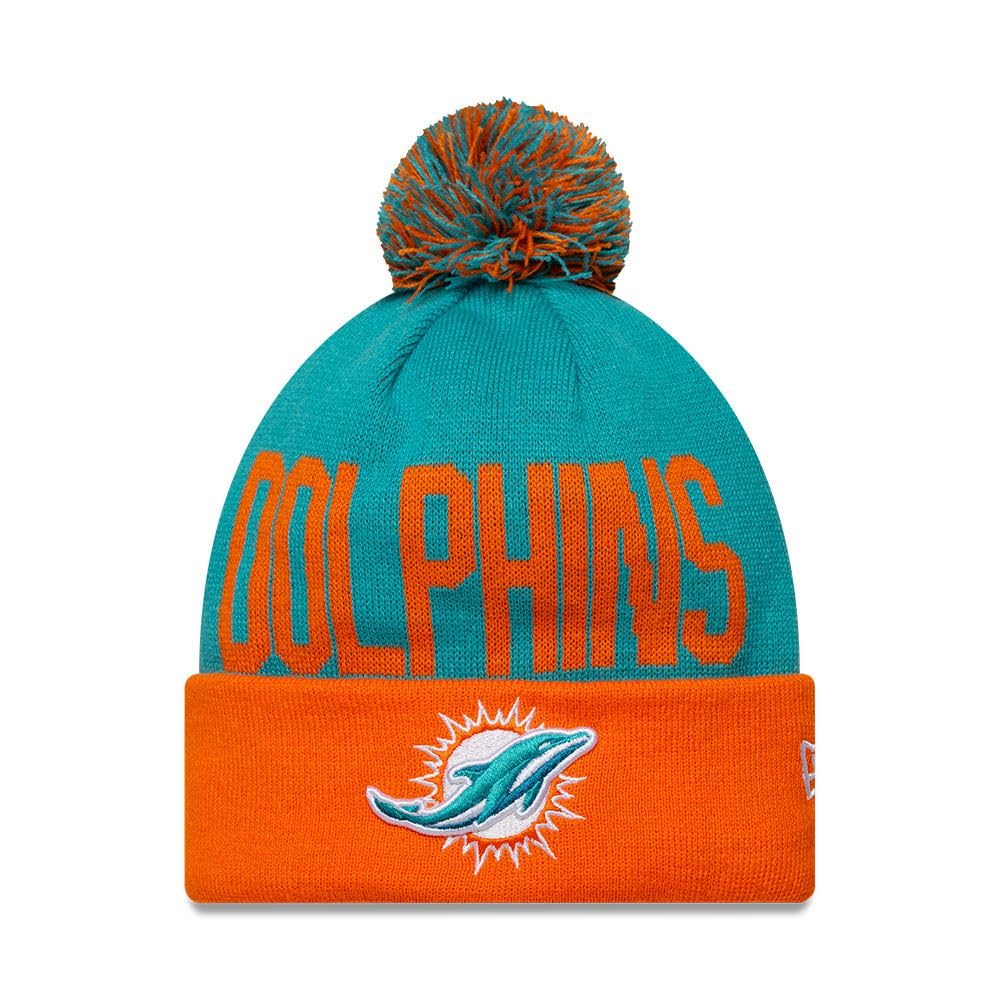 New Era Miami Dolphins NFL Madrid Games Cuff Knit Beanie Turquoise