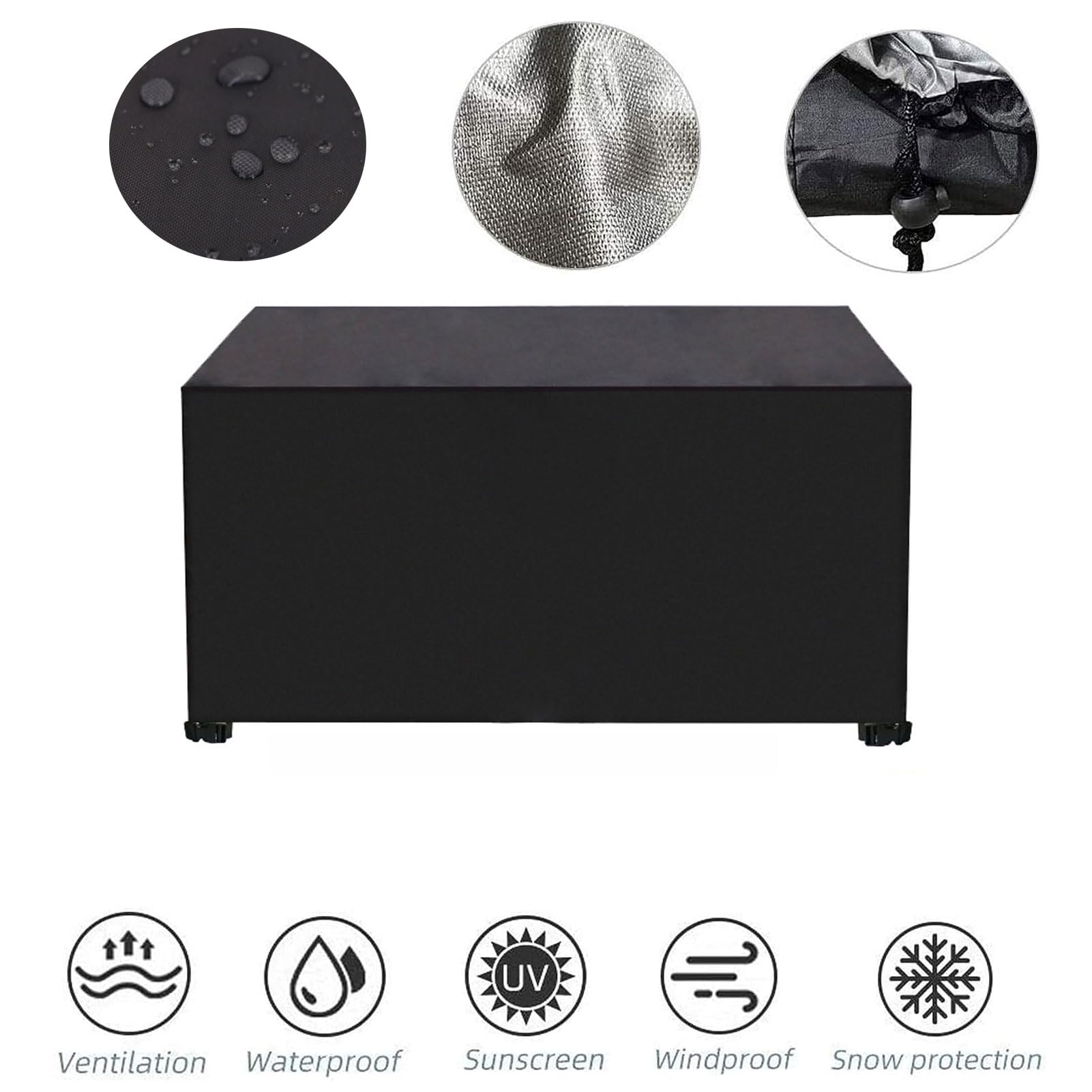 Pokrowce na meble ogrodowe Wodoodporne 200x200x80cm, wytrzymałe pokrowce na meble ogrodowe, 420D Oxford Outdoor Prostokątne pokrowce na stół, odporne na rozdarcia, pyłoszczelne