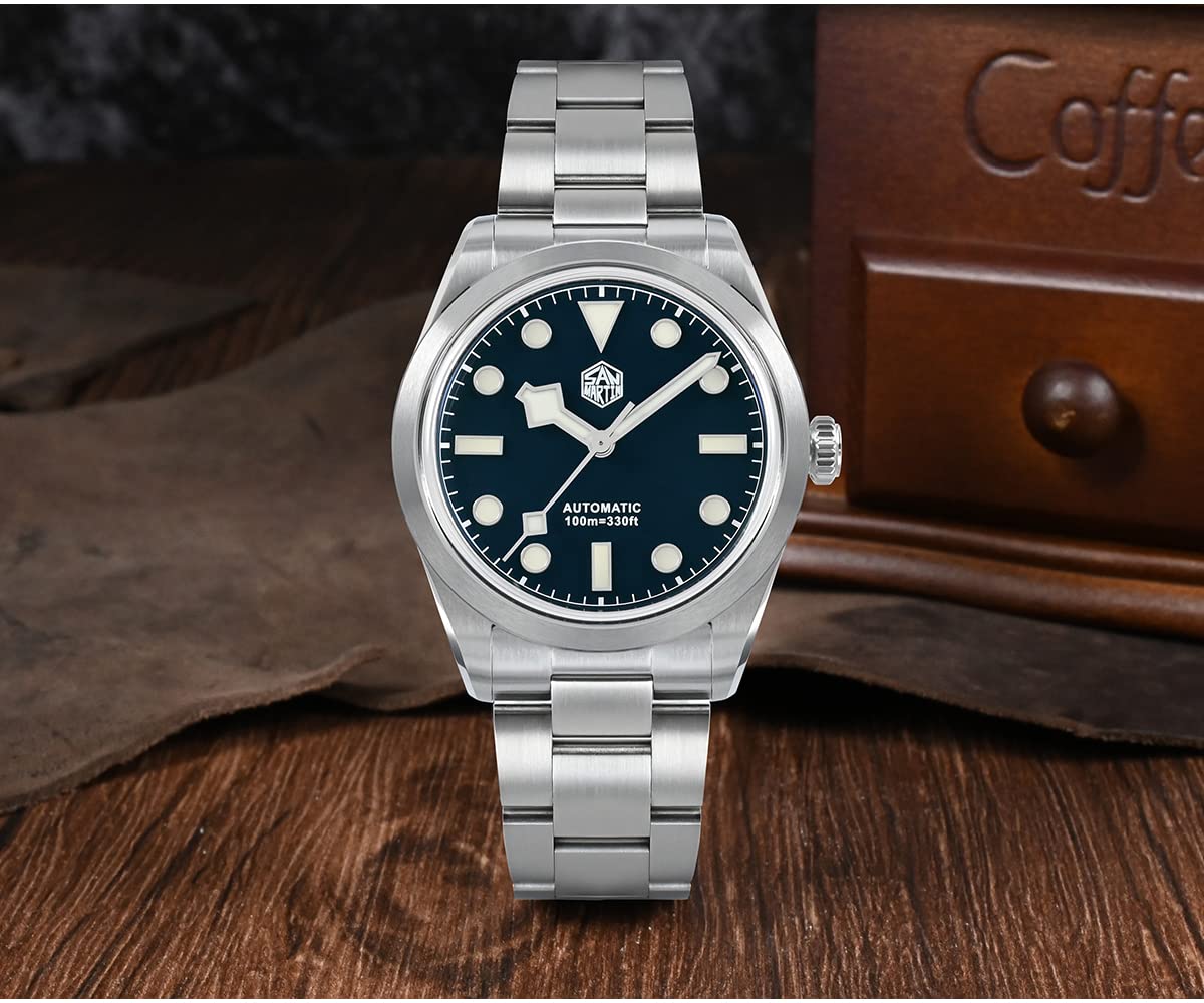 San Martin 38 mm SN0107G męski zegarek sportowy w stylu vintage emaliowana tarcza płatek śniegu ręce NH35 luksusowy eksploruj automatyczny mechaniczny