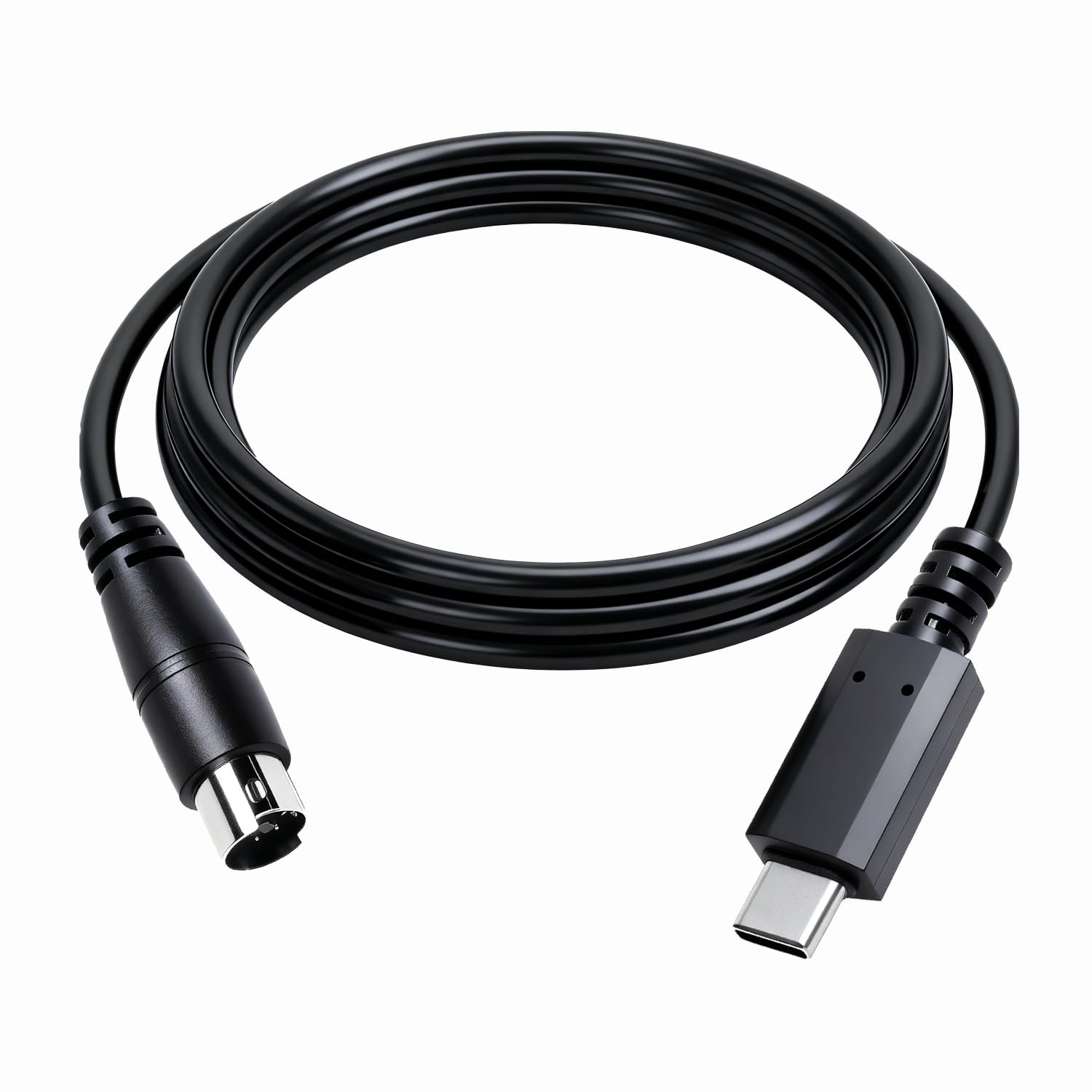 Cavo MIDI da USB-C a Mini-din 7 maschio per IK Multimedia iRig Series, HD, HD-A, tasti, I/O 25/49, MIDI 2 Pro, Pro Duo, Pro I/O Stream, Plug-and-Play, (USB-C, 1,5 m)