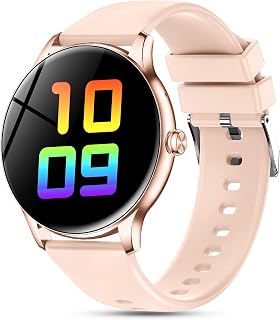 Elegante Smartwatch Damen mit Telefonfunktion, 1,39" Zoll Voll Touch Screen Fitness Tracker, 120+ Sportmodi, IP68 Wasserdicht Smart Watch mit Herzfrequenz, SpO2, Schlafmonitor für iOS Android, Pink