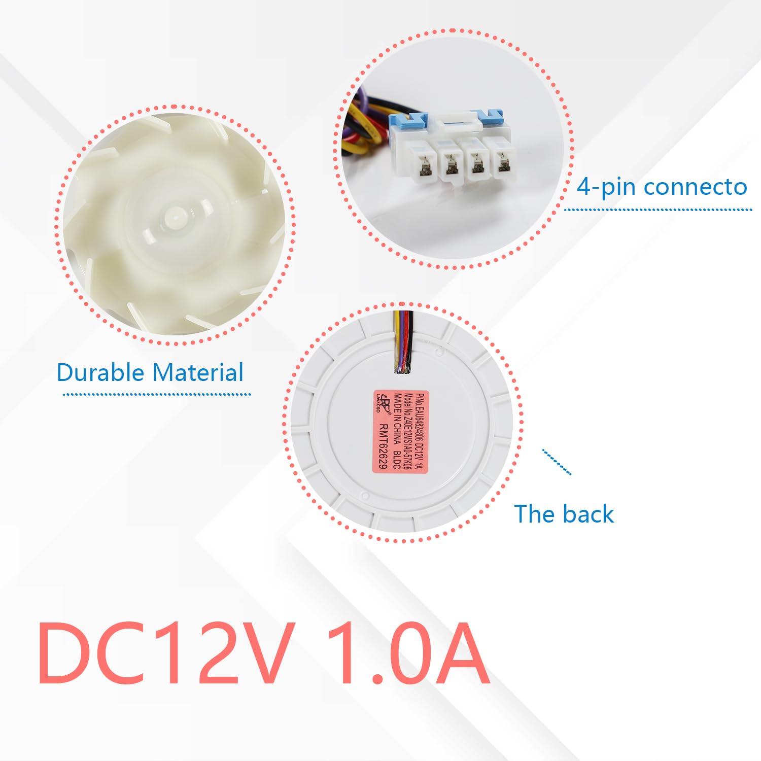 Kühlschrank-Verdampfer-Lüftermotor – Ersatz Für LG EAU64824806, DC 12V, 1A – Leiser Kühlventilator-Motor