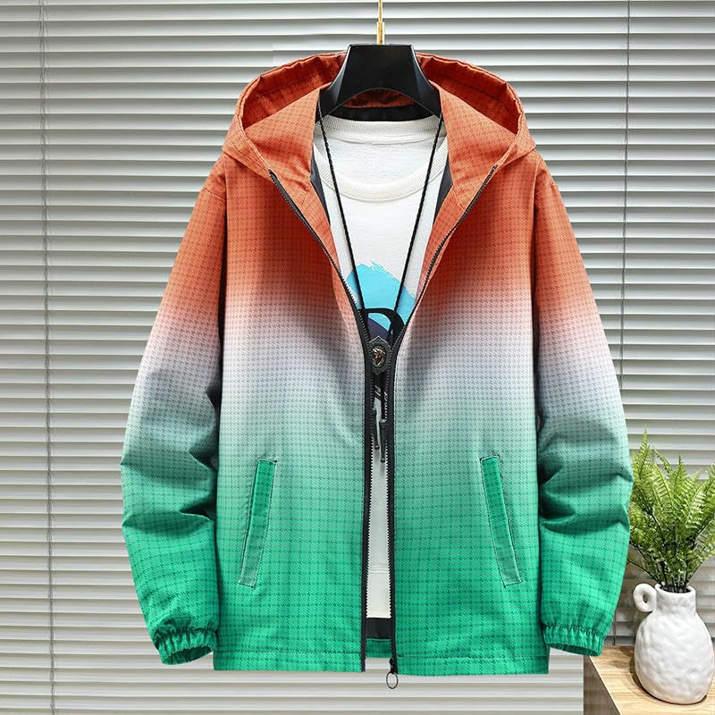 Veste à capuche pour homme avec imprimé dégradé idéal pour la mi-saison