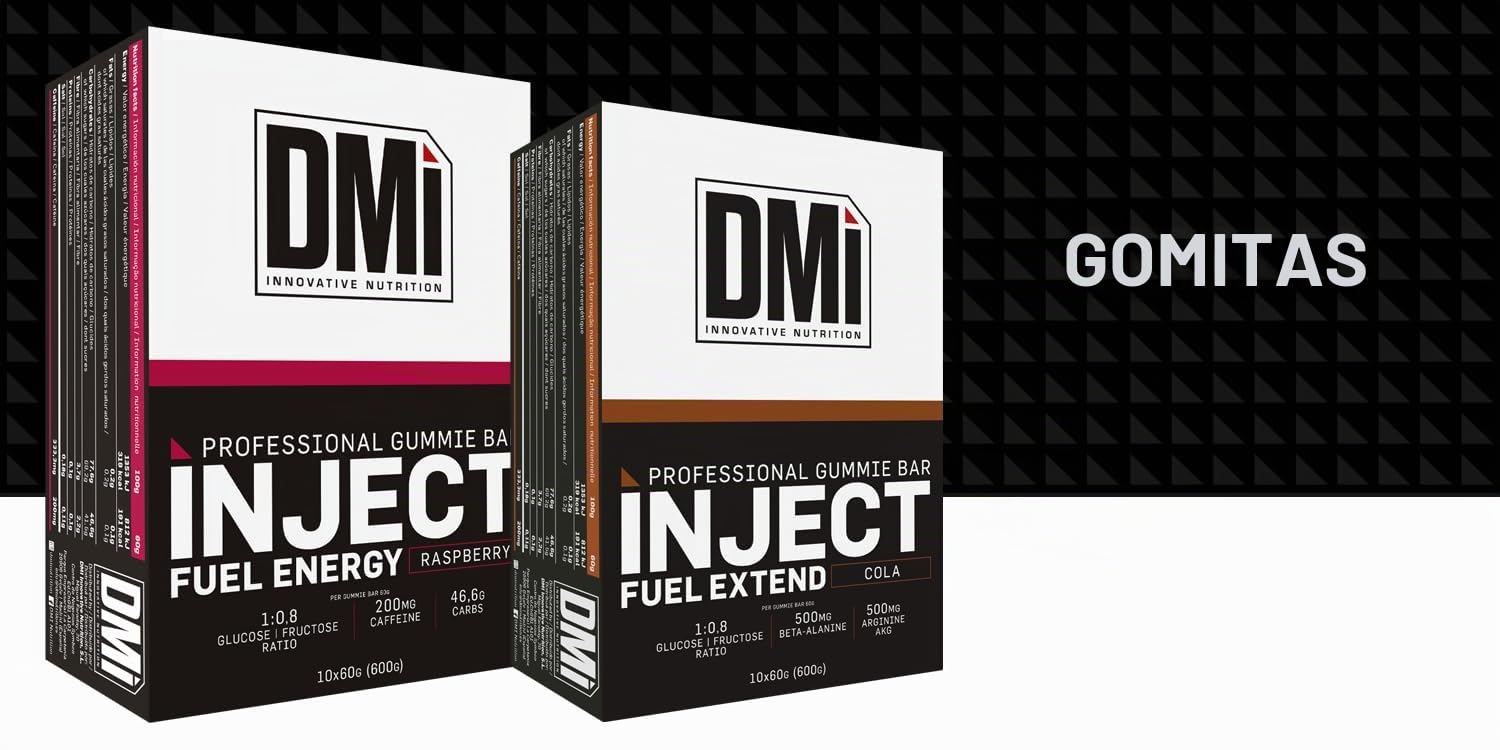 DMI Innovative Nutrition INJECT FUEL EXTEND GUMMIE - Innovadoras Barritas Energéticas con Textura de Gominola - Incrementa el Rendimiento Deportivo - Endurance (Cola)