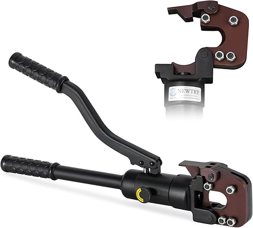 NEWTRY Dia 32mm (1.26inch) Cable hidráulico Rebar ACSR Cortador Manual Barra de Acero Cizalla Heavy Duty 60KN Herramienta de corte para hormigón