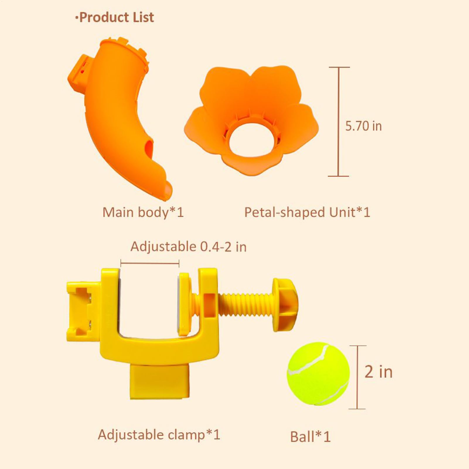 Lanceur de balle pour chiens, jouet interactif antidérapant réglable | Lanceur de balle de tennis intérieur ou extérieur – pour maison, dortoir, jardin, cour, patio, parc, pelouse