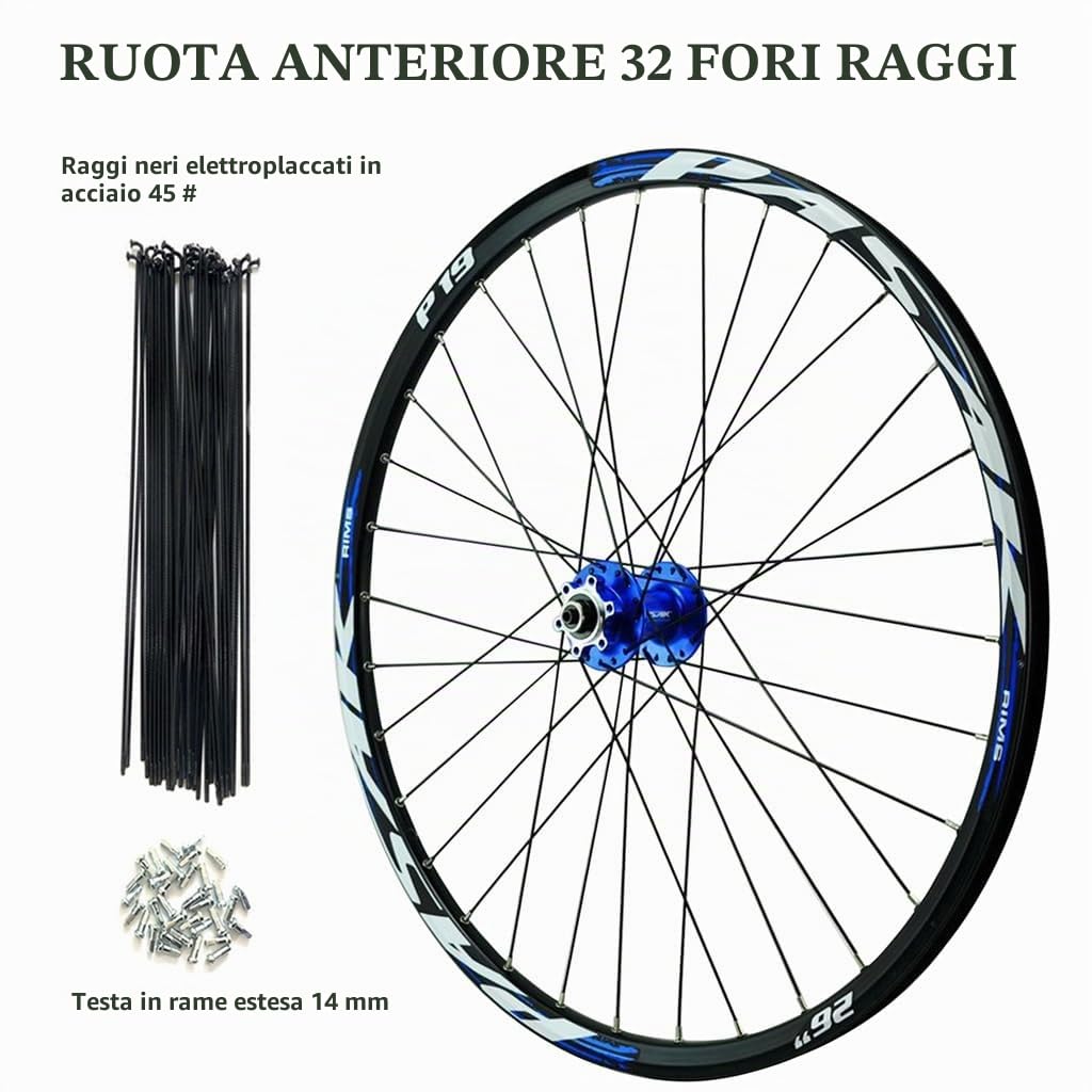 MTB Ruote Bici 26 27.5 29 Pollici, Freno a Disco 142mm Perno Passante HG Mozzo con Cuscinetto Sigillato Cerchione Anteriore Bici for Cassetta a 7-11 velocità