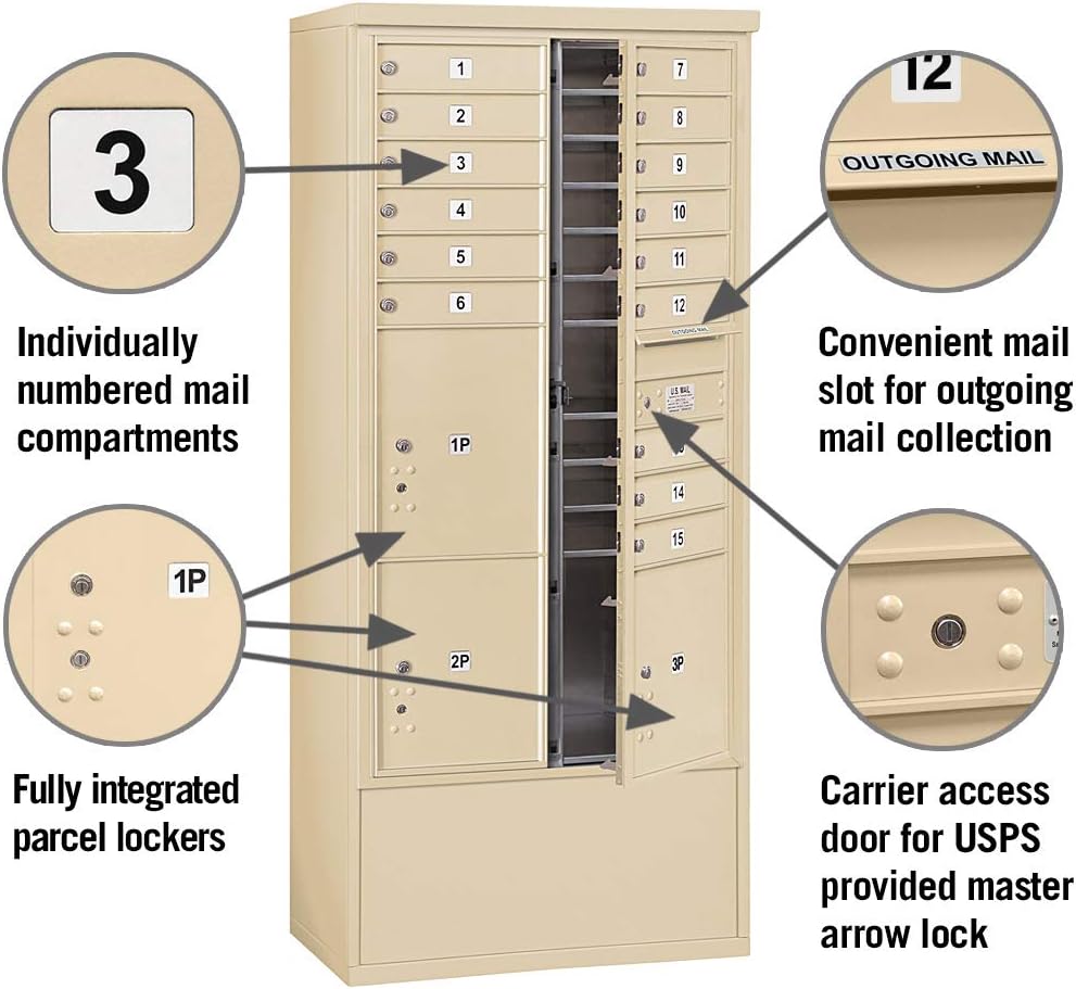 SALSBURY INDUSTRIES 3916D-15SFU 4C Horizontal Mailbox
