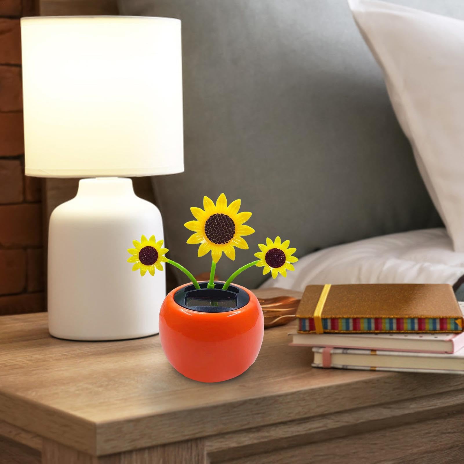 2 Figurines Solaires Dansantes Pour Tableau De Bord - Fleur Animale, Secoue La Tête Au Soleil