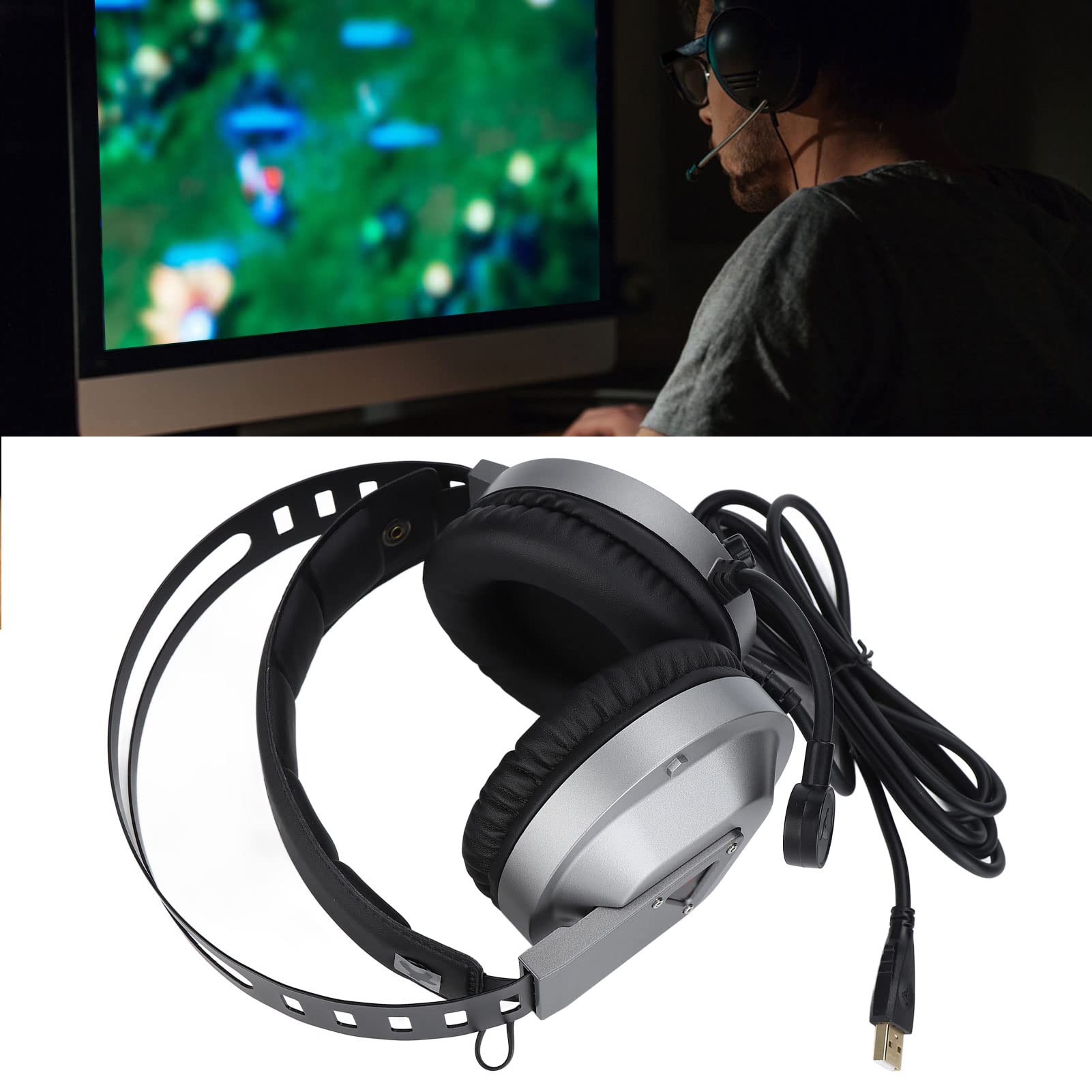 Cuffie da Gioco TAIDU Suono Surround 7.1 Microfono di Alta qualità per Giochi per PC e Laptop Driver da 50 Mm Vestibilità Comoda