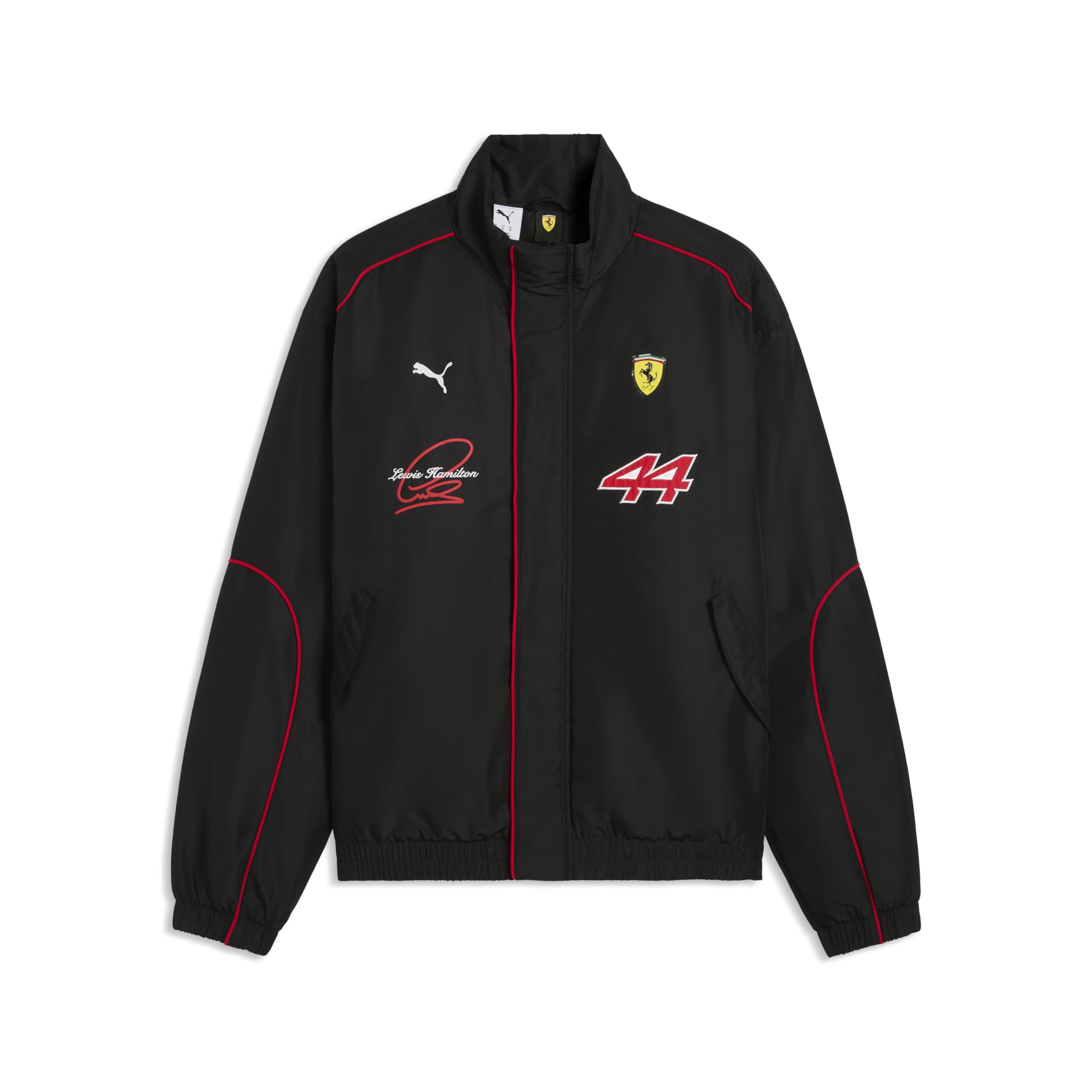 PUMA Scuderia Ferrari F1 Men's Lewis Hamilton Driver Racing Jacket - Black - Size: L