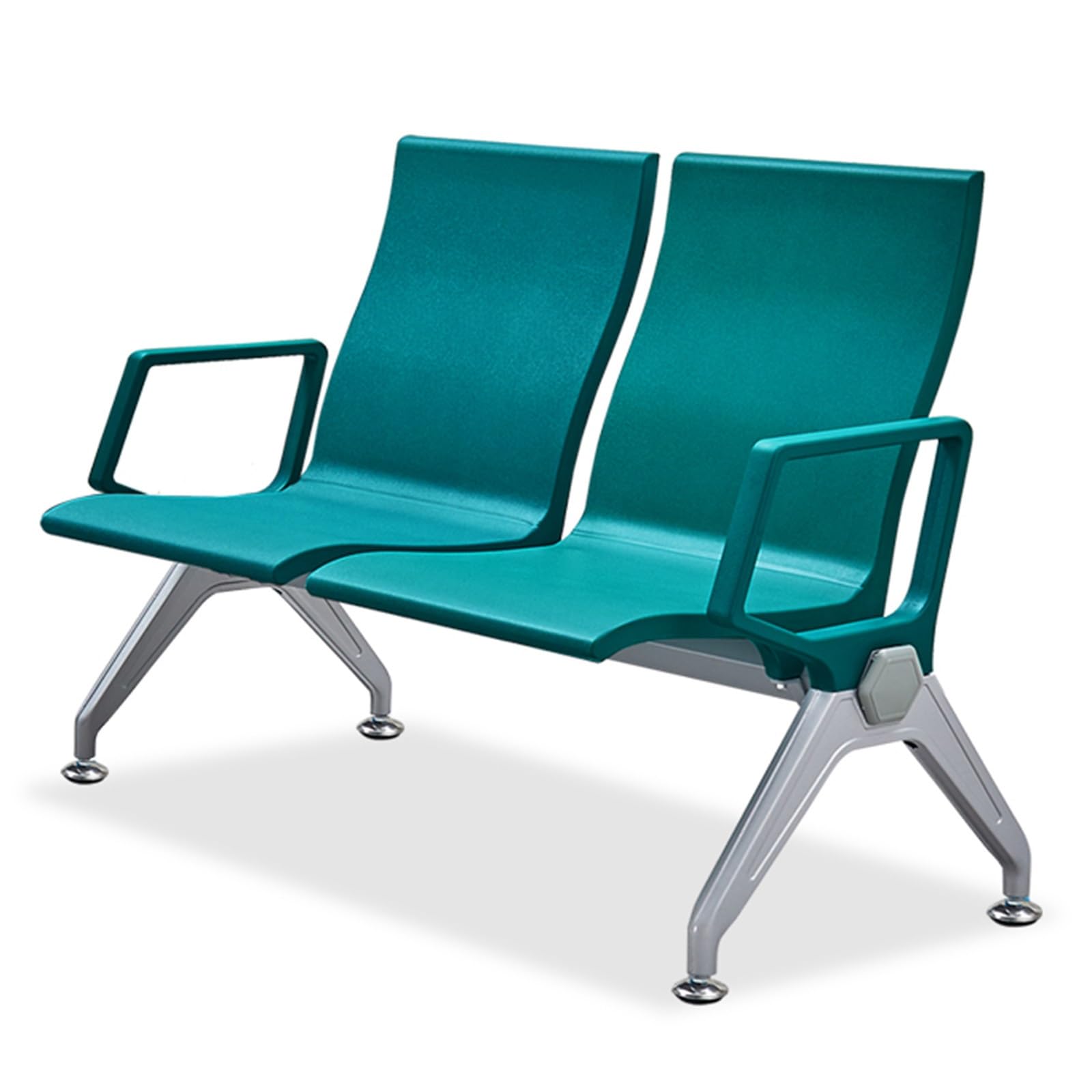SnamicE Waiting Room Chairs,Green Waiting Room Chairs - 2 Seat Polyurethane Lobby Bench with Arms for Office, Airport, Bank, Barbershop - Comfortable & Stylish,Green