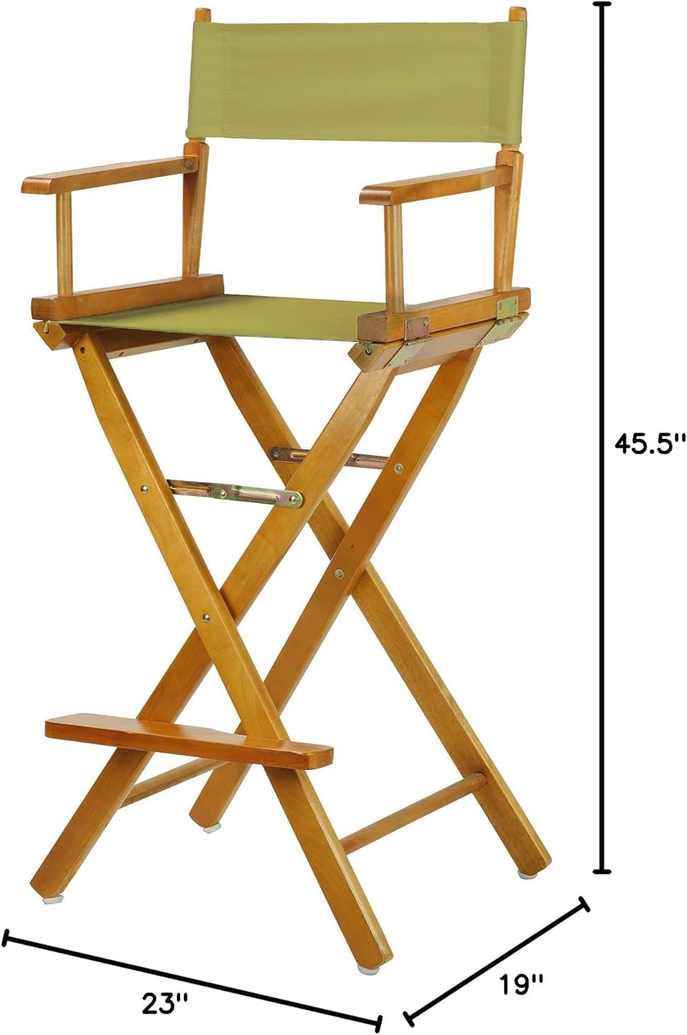 Casual Home 30" Director's Chair Honey Oak Frame-with Olive Canvas, Bar Height