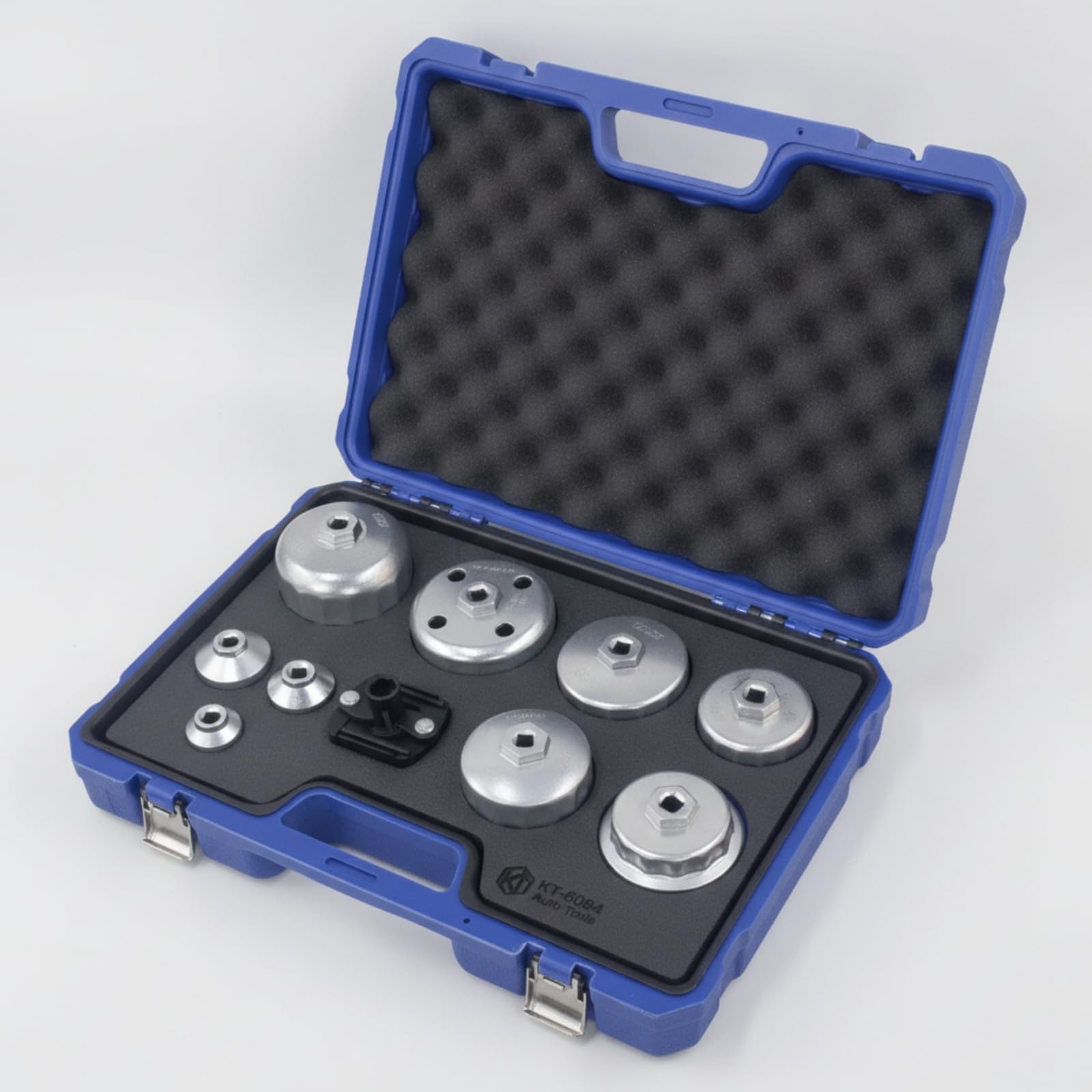Qianly 10 Einheiten Ölfilterkappen-Schlüsselsatz mehrteilig Ölfilter-Schlüssel-Set mit Koffer Ölfilterwerkzeug mit Transportkoffer für Garage