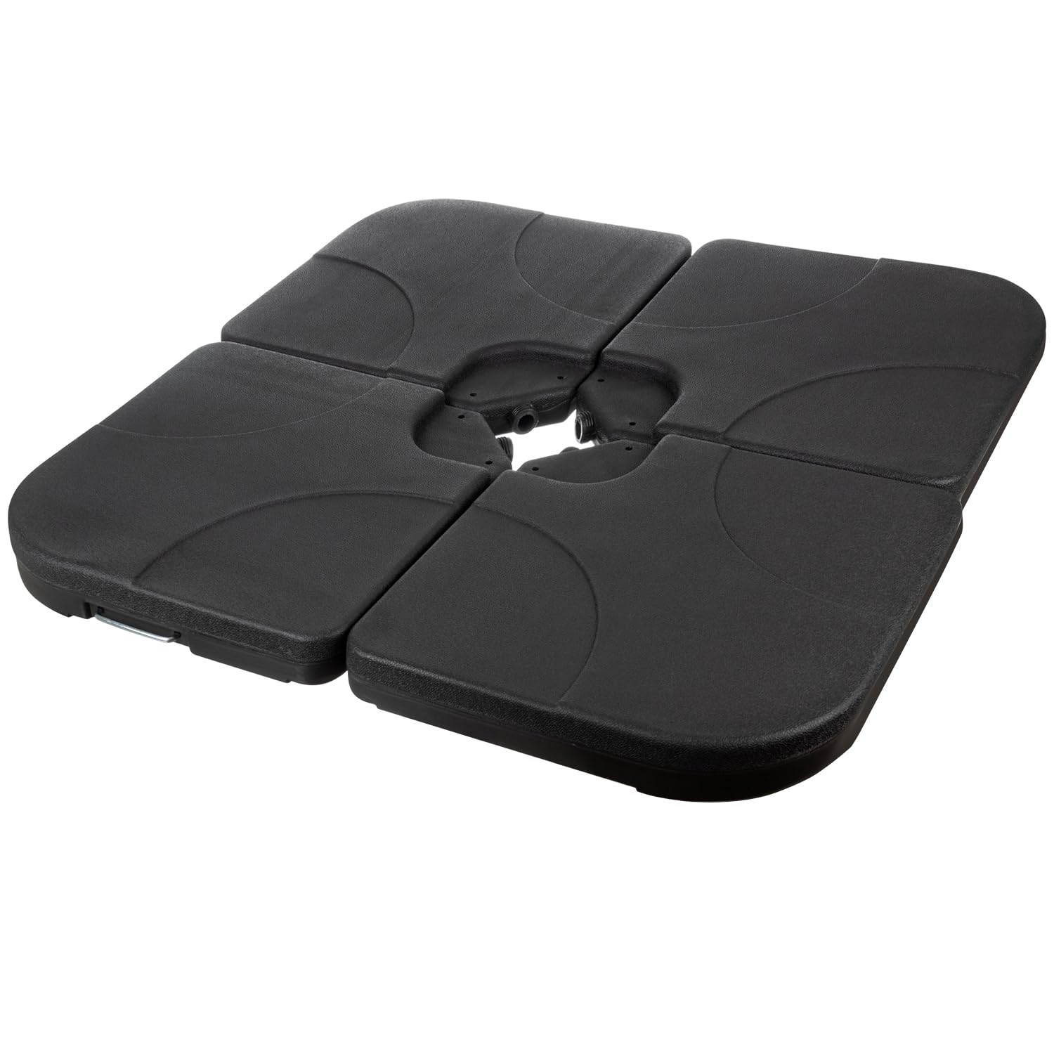 Pied de parasol à roulettes - À remplir d'eau ou de sable - Poids du parasol : 60 l - Base carrée - Noir - 23797