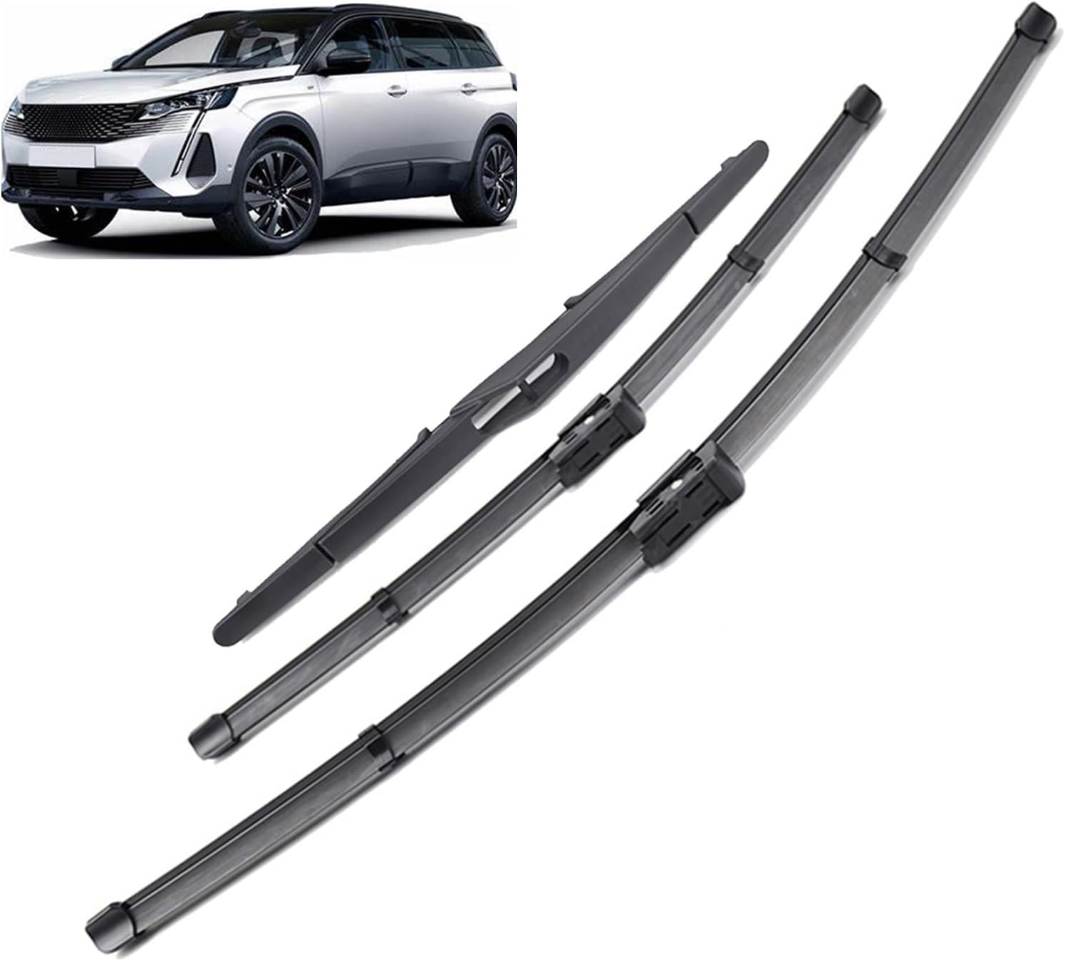 MadongJ Windshield Windscreen Wiper Blades for Peugeot 5008 P87 2017-2023, Replacement Blades All-Weather Performance Streak-Free Windshield Wipers