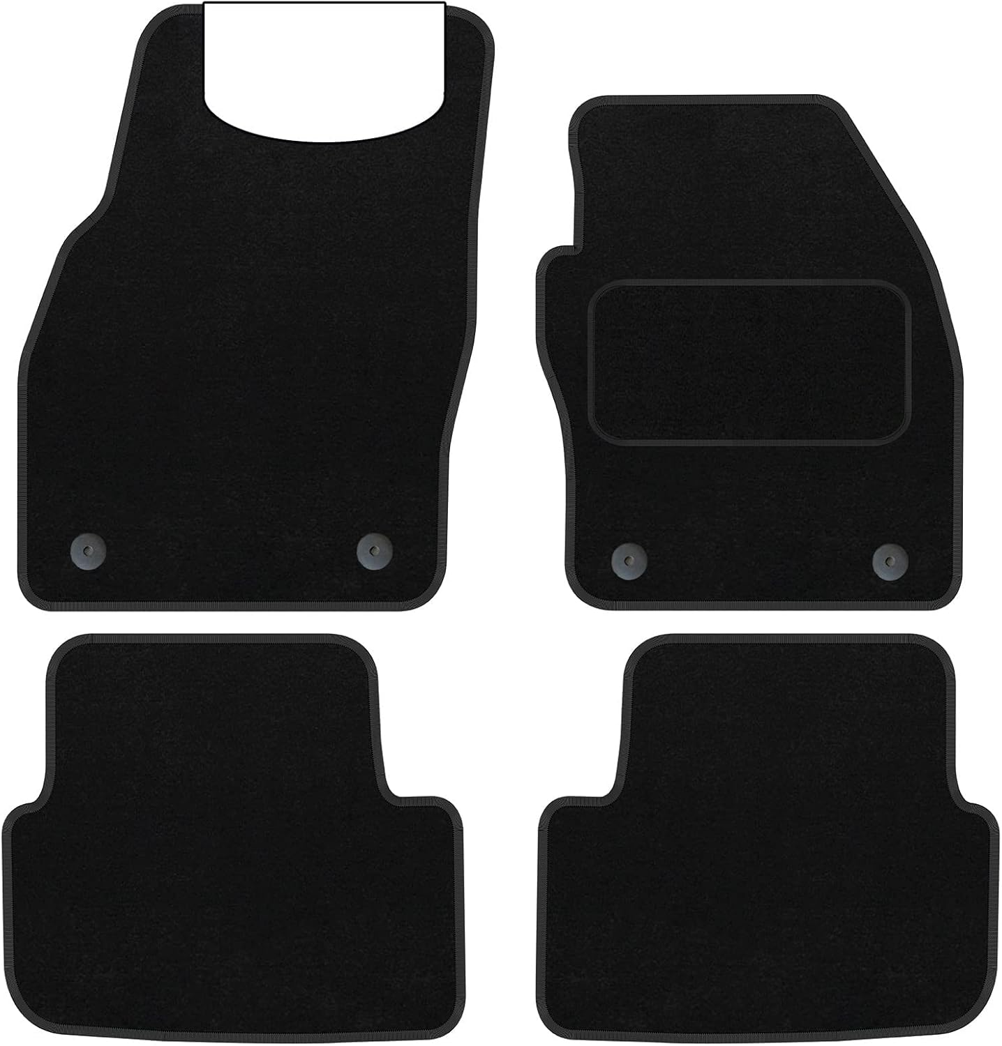 BCM Tailored Car Floor Mats Polo 2018Onwards Black Carpet Anti