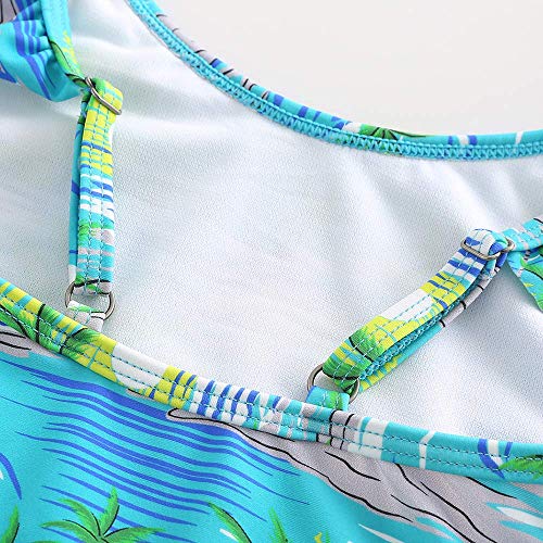 Image of Girls One Piece Swimsuits Hawaiian Ruffle Swimwear Beach Bathing Suit