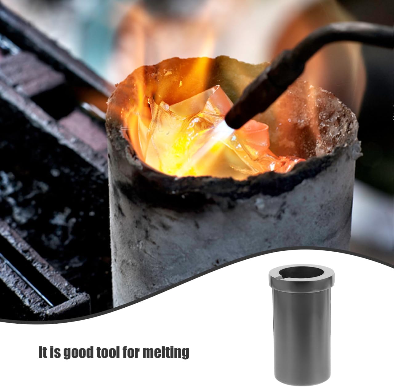 Veemoon 2KG High Purity Graphite Crucible High-Temperature Resistant Metal Melting Crucibles Cup Melting Ingot Mould Accessories for Gold Silver Copper Brass Sturdy Furnace Pot Jewelry Casting