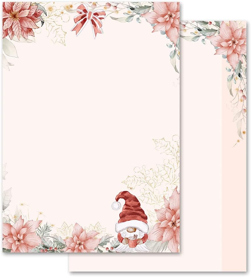  Briefpapier Wichtel DIN A4 - Papier Weihnachten - 20 Blatt - Motiv Nr Illustration 