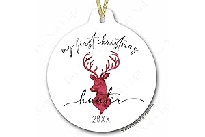 Custom Buck Deer Ornament: My First Christmas Baby Boy Keepsake