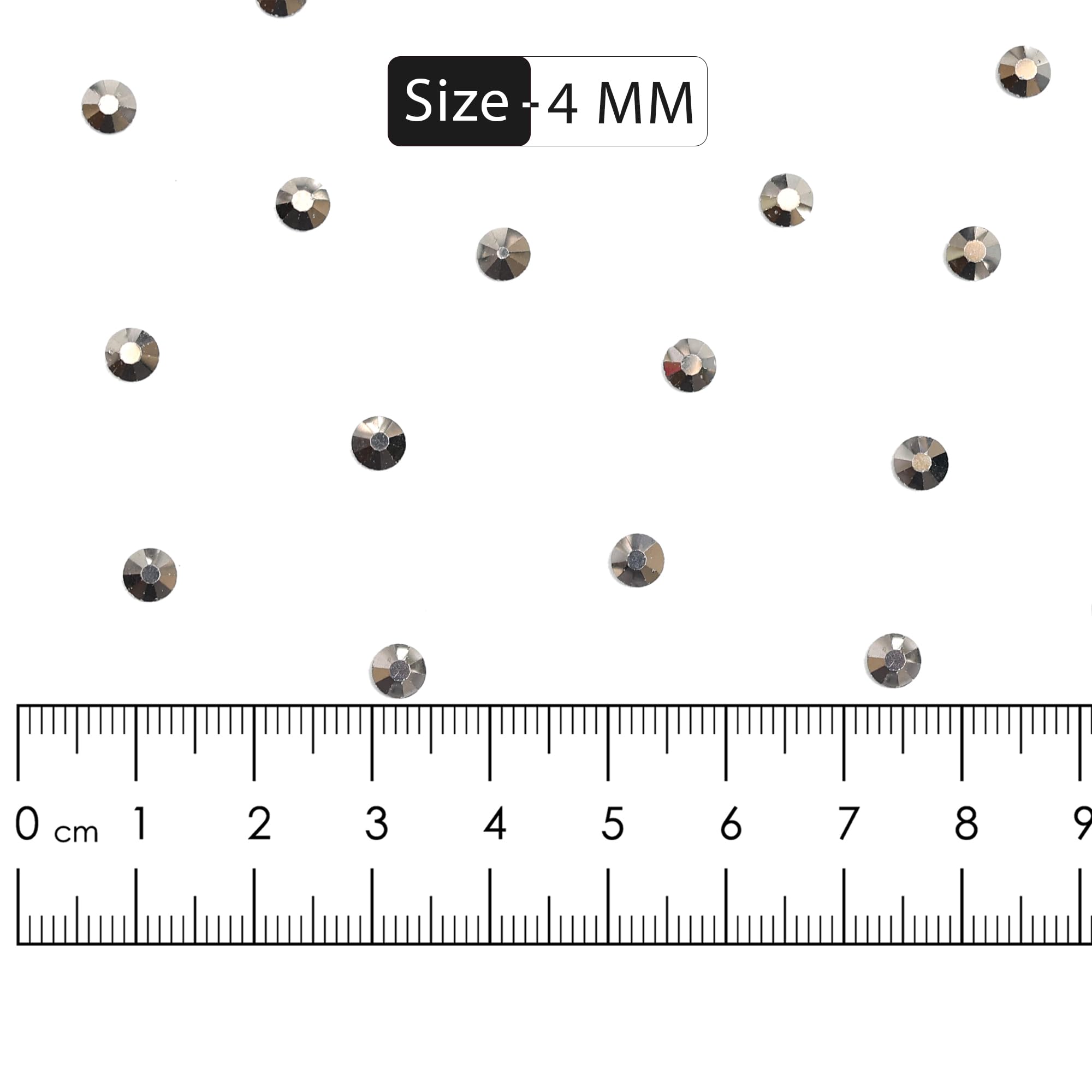 Embroiderymaterial Round Flatback Hotfix Glass Crystal Rhinestones For Wedding Dress Embellishments, Craft, Shoes, Bags, Jewellery Making, Diy (Ss16, 4Mm, Labrado Color, 1440 Pieces), Multi 1