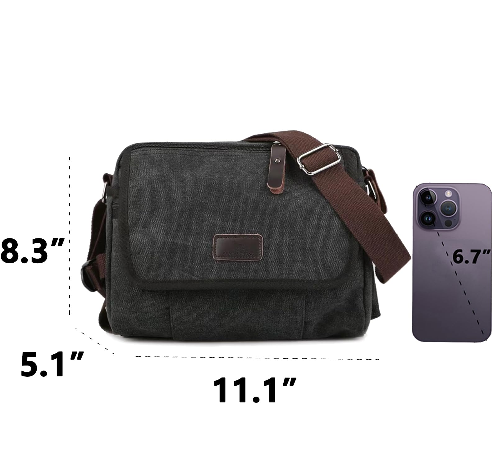 Bolso bandolera para hombre, bandolera de lona estética