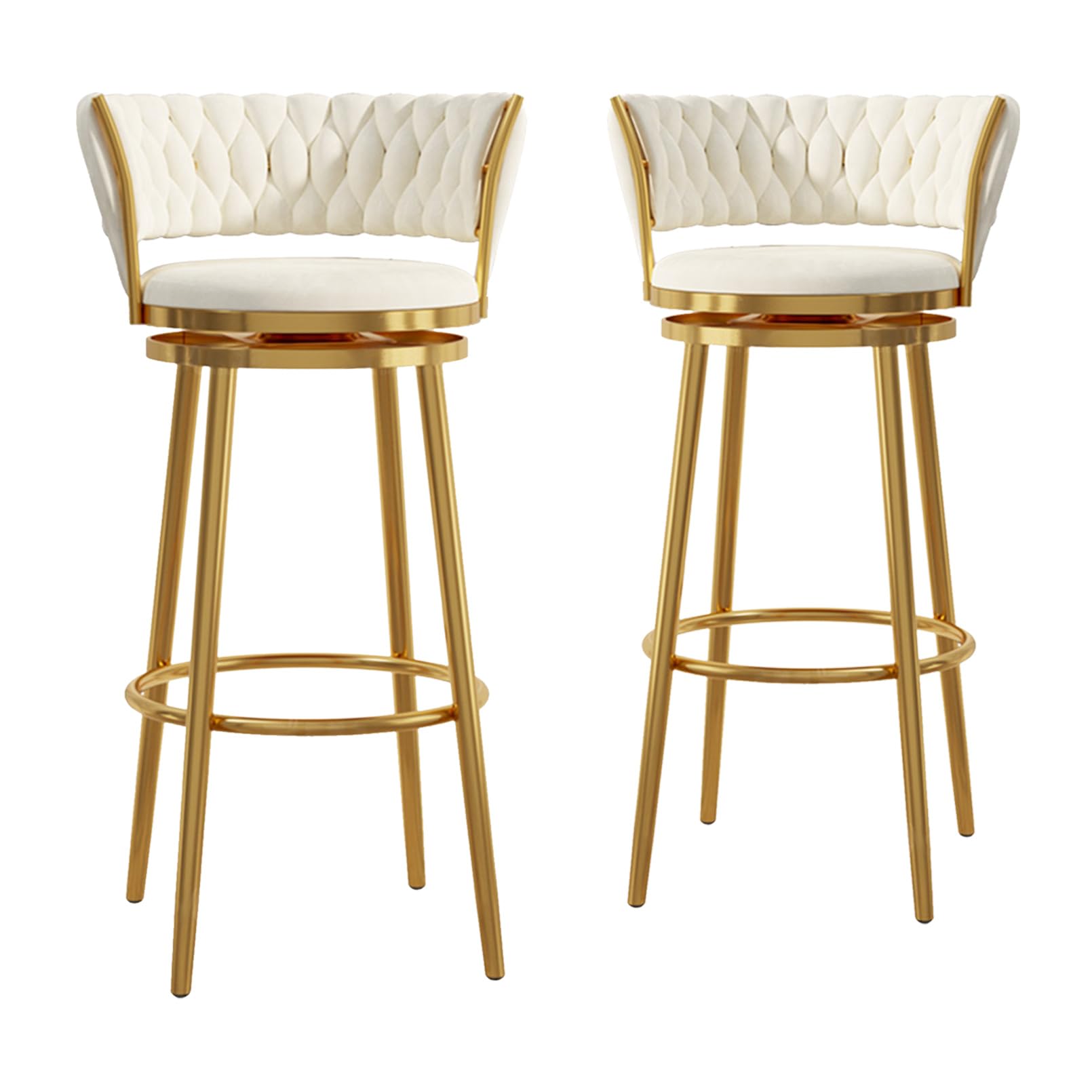 Tabourets de bar pivotants en velours pour optimiser l'espace de votre îlot de cuisine sans encombrement