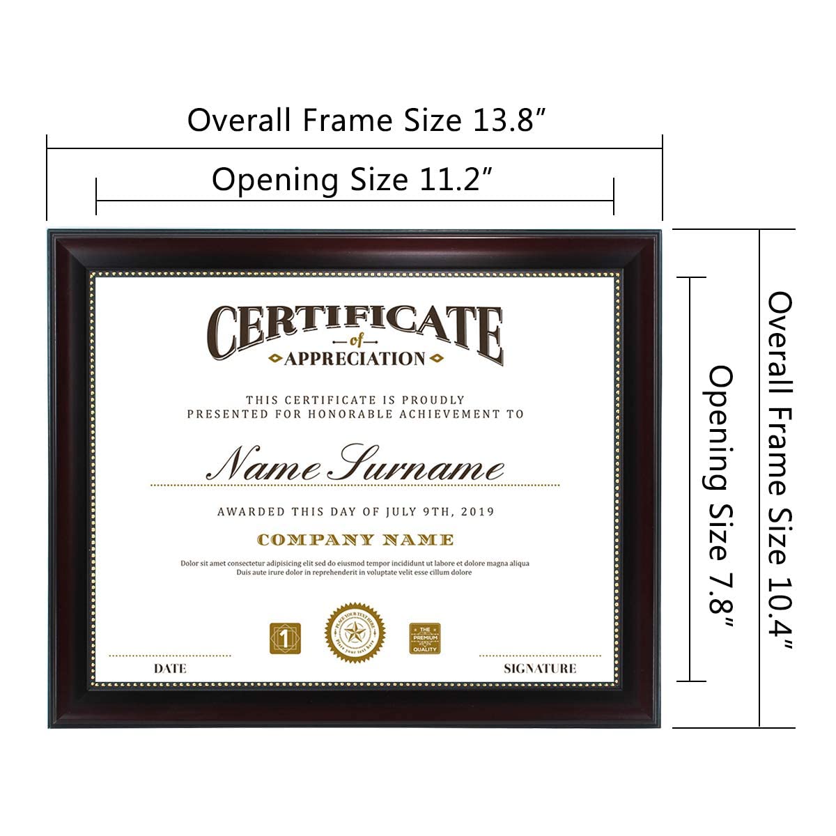 GraduatePro Cornice Laurea A4 per Diploma Certificati Documenti Foto Vetro Wall e Tavolo Oro Punto