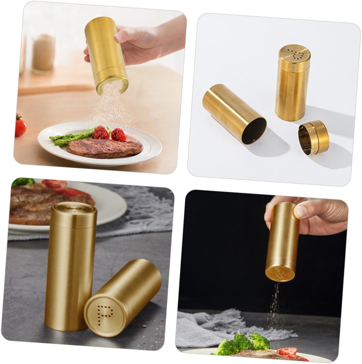 PRETYZOOM 2pcs Stainless Steel Seasoning Bottle Salt Pepper Kitchen Condiment Bottles