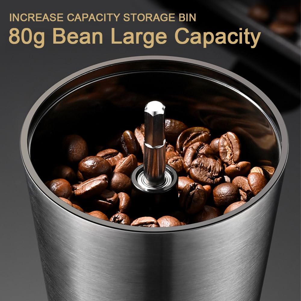 Molinillo de café manual, 8 ajustes de grosor ajustables, molinillo de café de manivela, molinillo cónico portátil para cafetera Moka, prensa francesa, goteo, espresso, molinillo de mano
