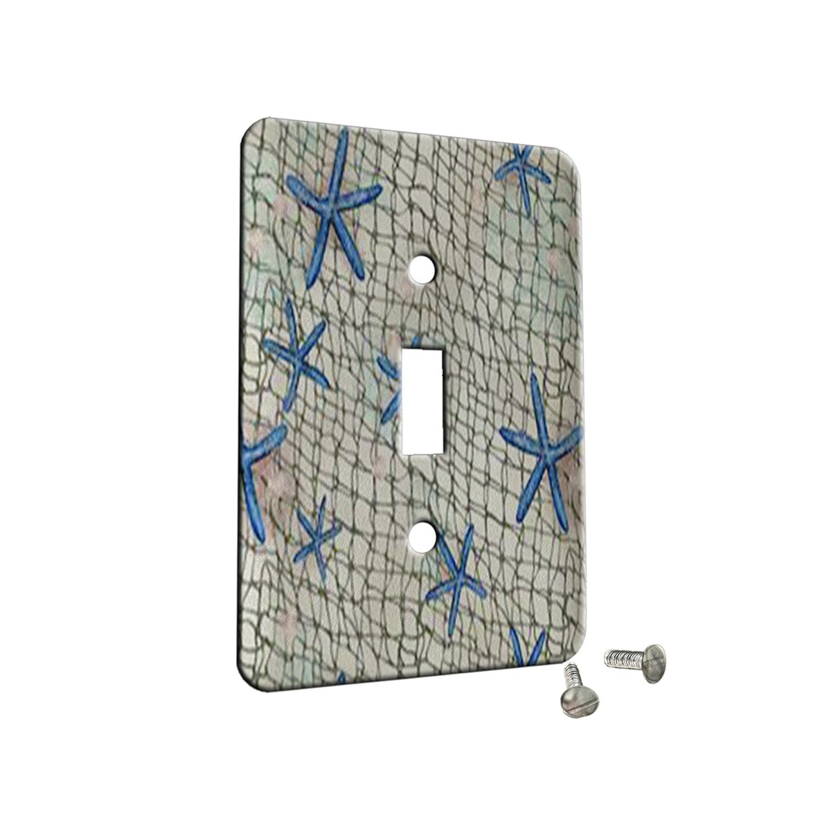 Starfish Nautical Net - Decor Switch Plate Cover Metal (Single Gang Switch)