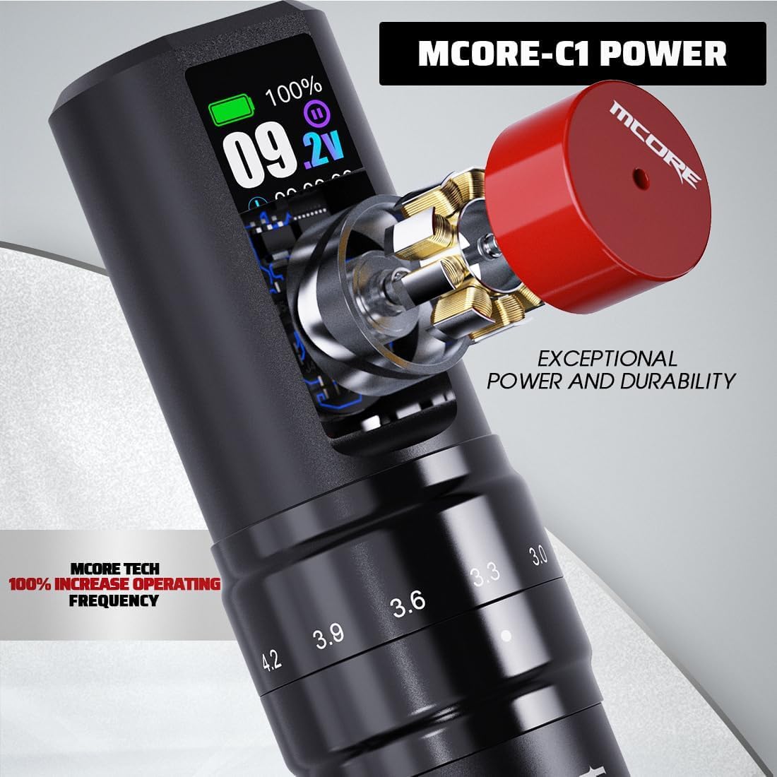 Mast Tattoo Fold2 Pro Cordless Tattoo Gun Kit 2000mAh Battery for Long Runtime & 1500mAh Lightweight Batteries 7 Adjustable Stroke 2.4-4.2mm Mcore-C1 Motor Cartridges Machine