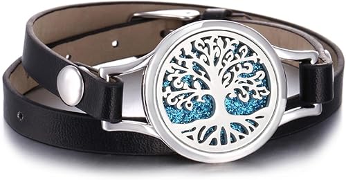 Miniatura 7 de Pulsera difusora de aceites esenciales, correa de cuero negro, regalo único para mujeres, niñas en cumpleaños y Navidad, regalos económicos para