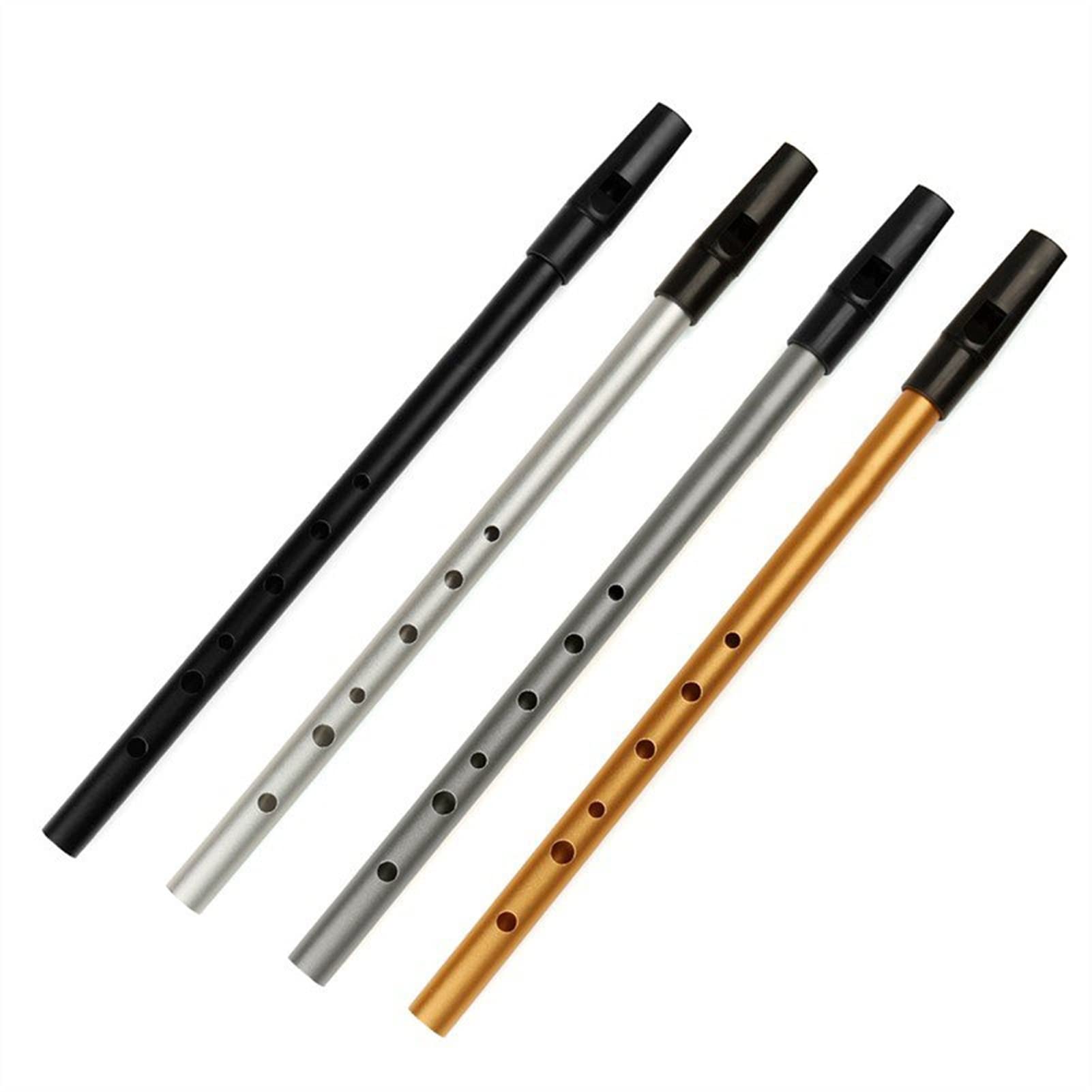 ZUZU Kit Flauto D Chiave Silver Silver Flauto Tin Whistle Strumento Orff Footwind Flauto Flauto Intermedio (Color : Black)