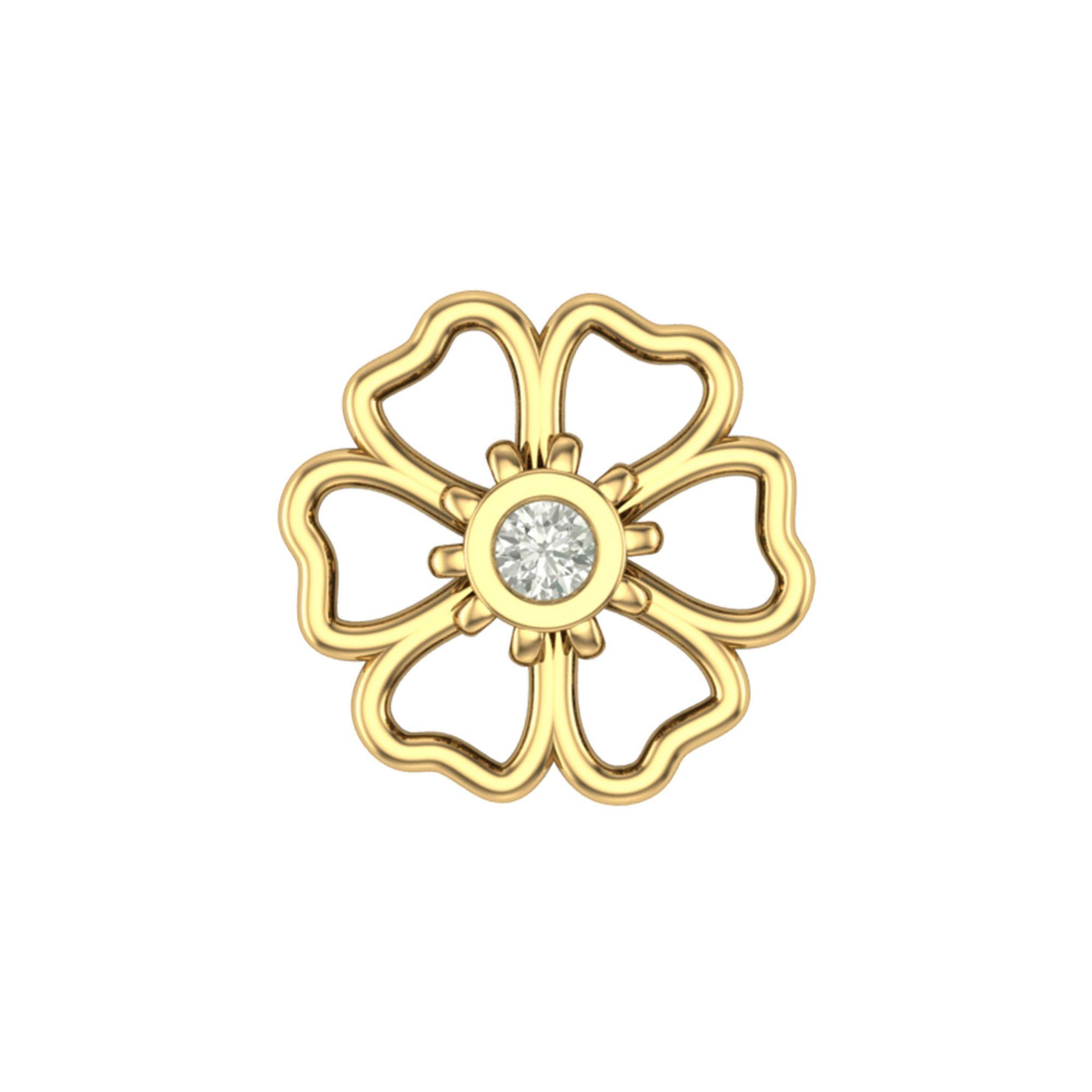 18K/14K Yellow/Rose/White Gold and Diamond Nose Pin(Screw) for Women