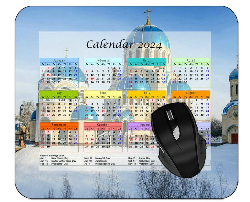 APSRA 2024 Mouse Pad Calendar,Dandelion Sun Mouse Pad with Stitched Edges 260 * 210 * 3 Mm