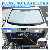Vista 5 de KUST - Parasol plegable para parabrisas de Toyota RAV4 2013 2014 2015 2016 2017 2018, accesorio para ventana, protector solar que bloquea rayos UV