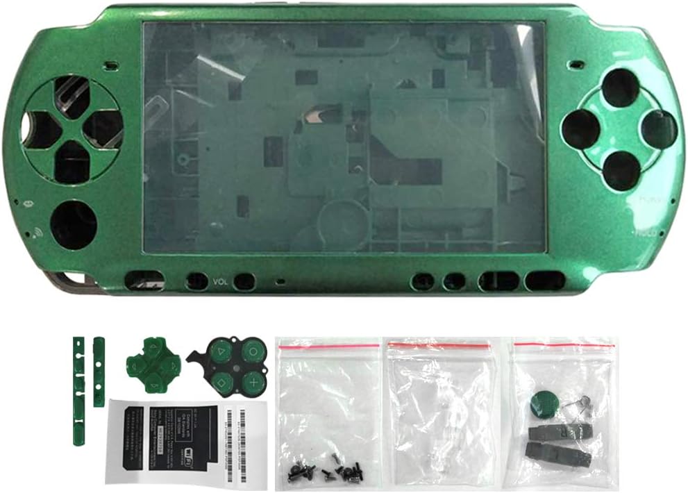 OSTENT Full Housing Shell Faceplate Case Repair Replacement for Sony PSP 3000 Color Green