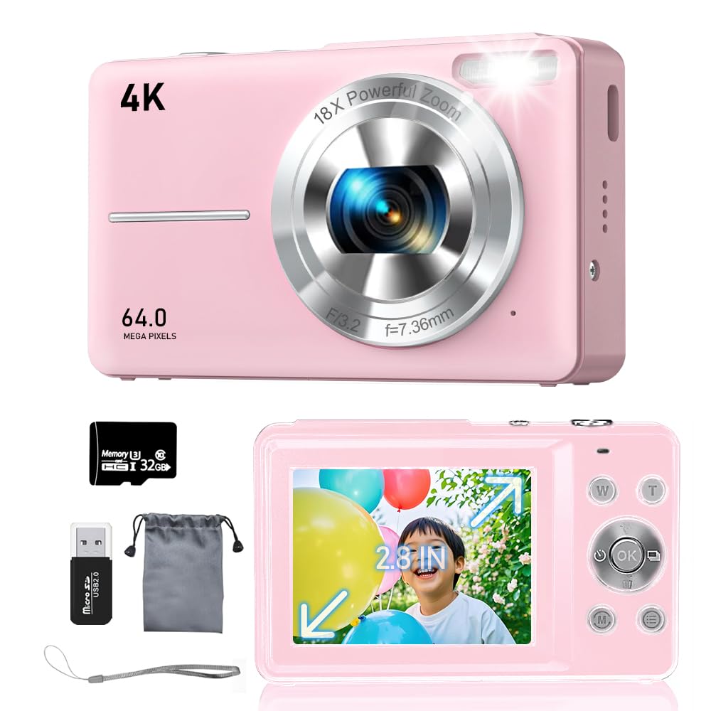 Amazon | デジカメ【4K動画撮影、6400万画素】デジタルカメラ 32GB