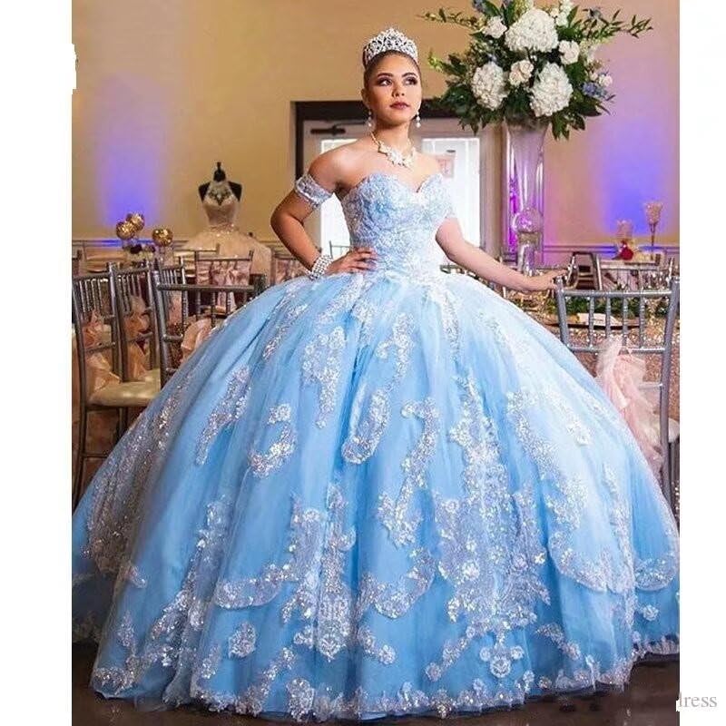 Ivory Lace Tulle Ball Gown Off The Shoulder Quinceanera Dresses Prom Sweet 16 Dress Women2