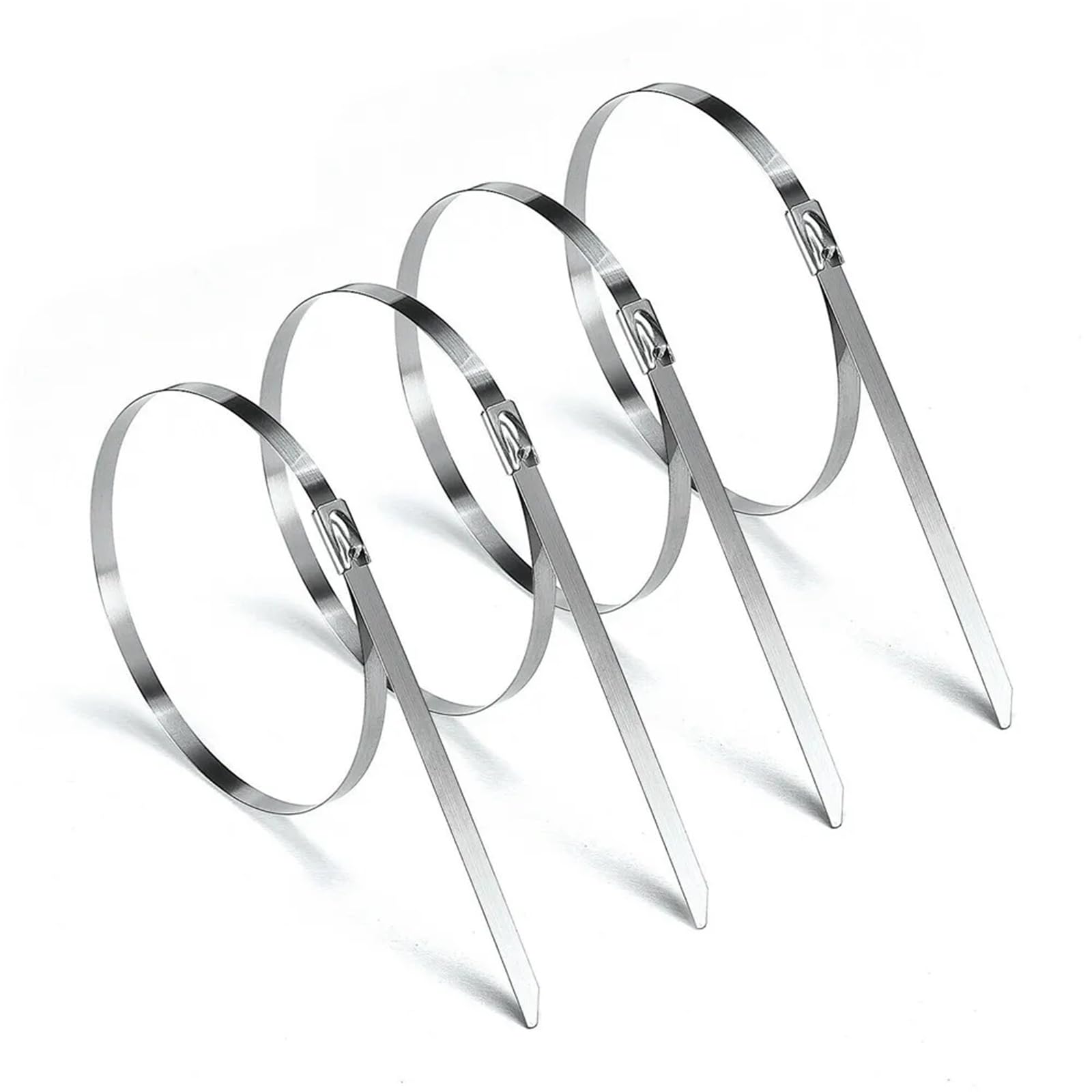 Gjgfjghk 25Cm X100pcs Zip Ties 100Pcs 304#Stainless Steel Cable Ties 4.6Mm Heavy Duty Self-Locking Cable Zip Tie Multi-Purpose Metal Exhaust Wrap Locking Ties Long Cable Ties(25Cm X100pcs)