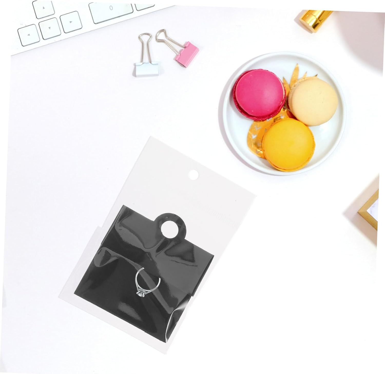 1set Ring Display Cards Blank Jewelry Packaging for Rings Elegant Black Design for Jewelry Stores and Boutiques