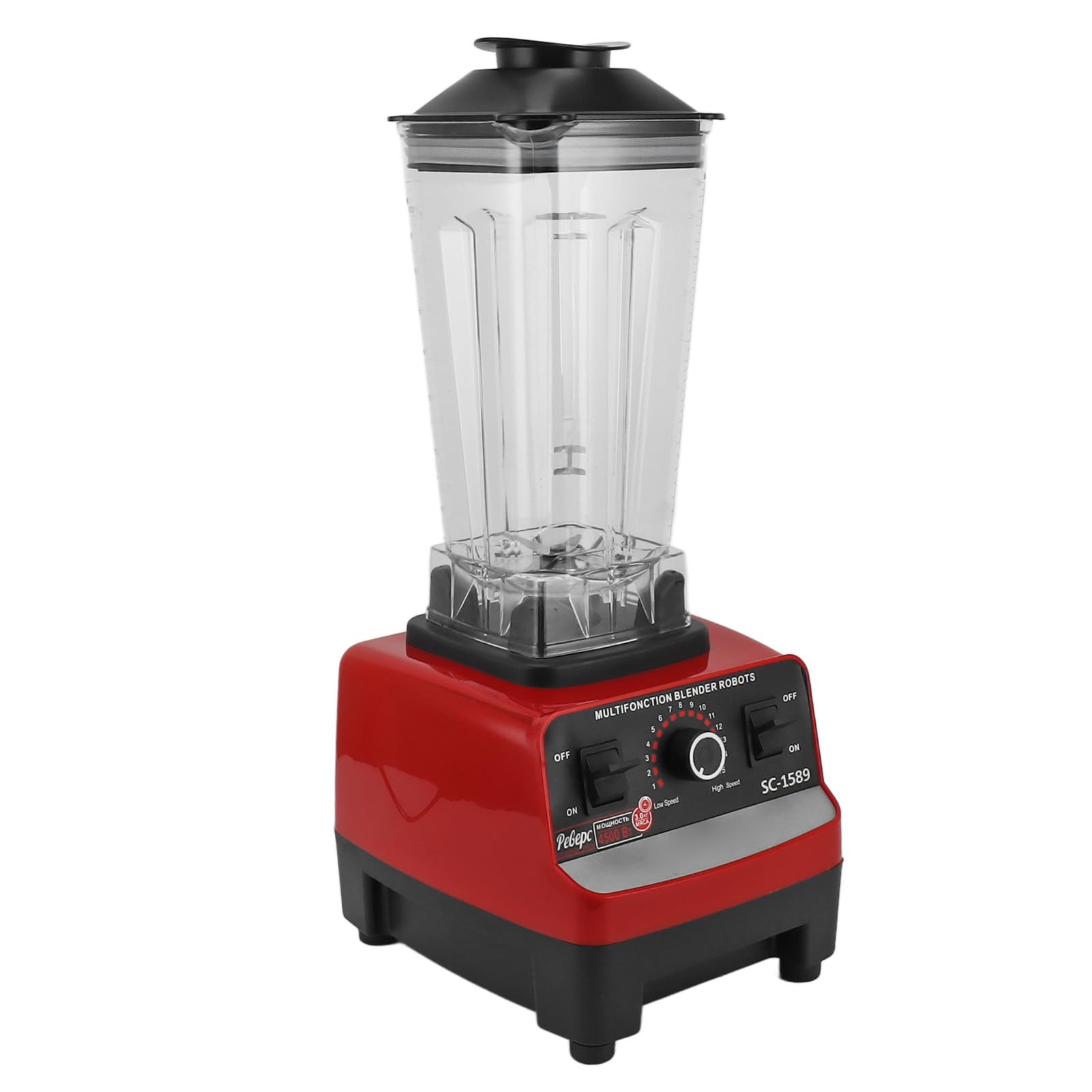 Licuadora de Alta Potencia de 4500 W, Gran Capacidad de 2 L, 15 Velocidades, 6 Cuchillas de Acero Inoxidable Procesador de Alimentos Multifunción con (Enchufe europeo 220V)