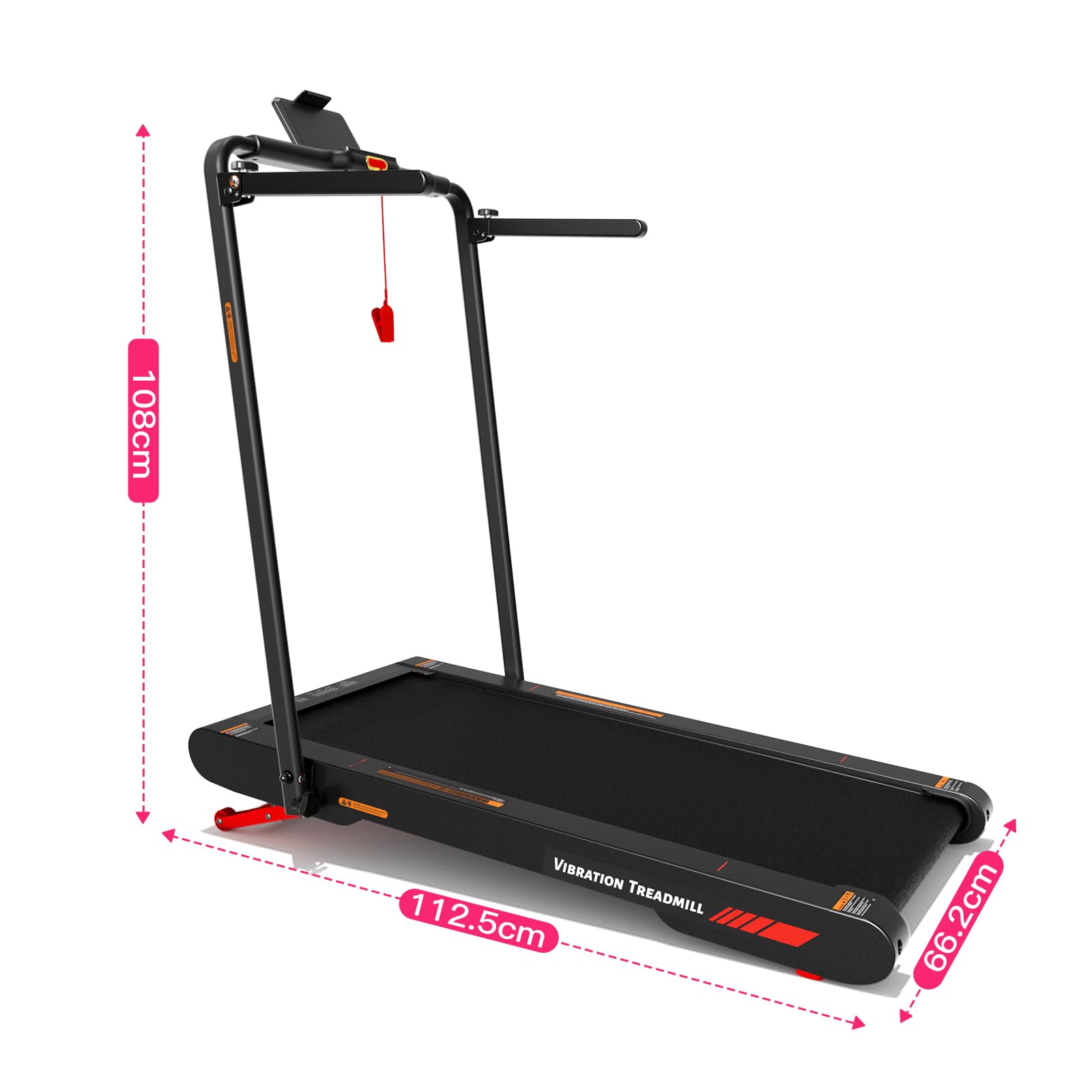 Sperax Tapis roulant vibrante 4 in 1 con inclinazione automatica al 10%, cuscinetto vibrante pieghevole con telecomando, tapis roulant da passeggio da 12 km/h con APP per la casa