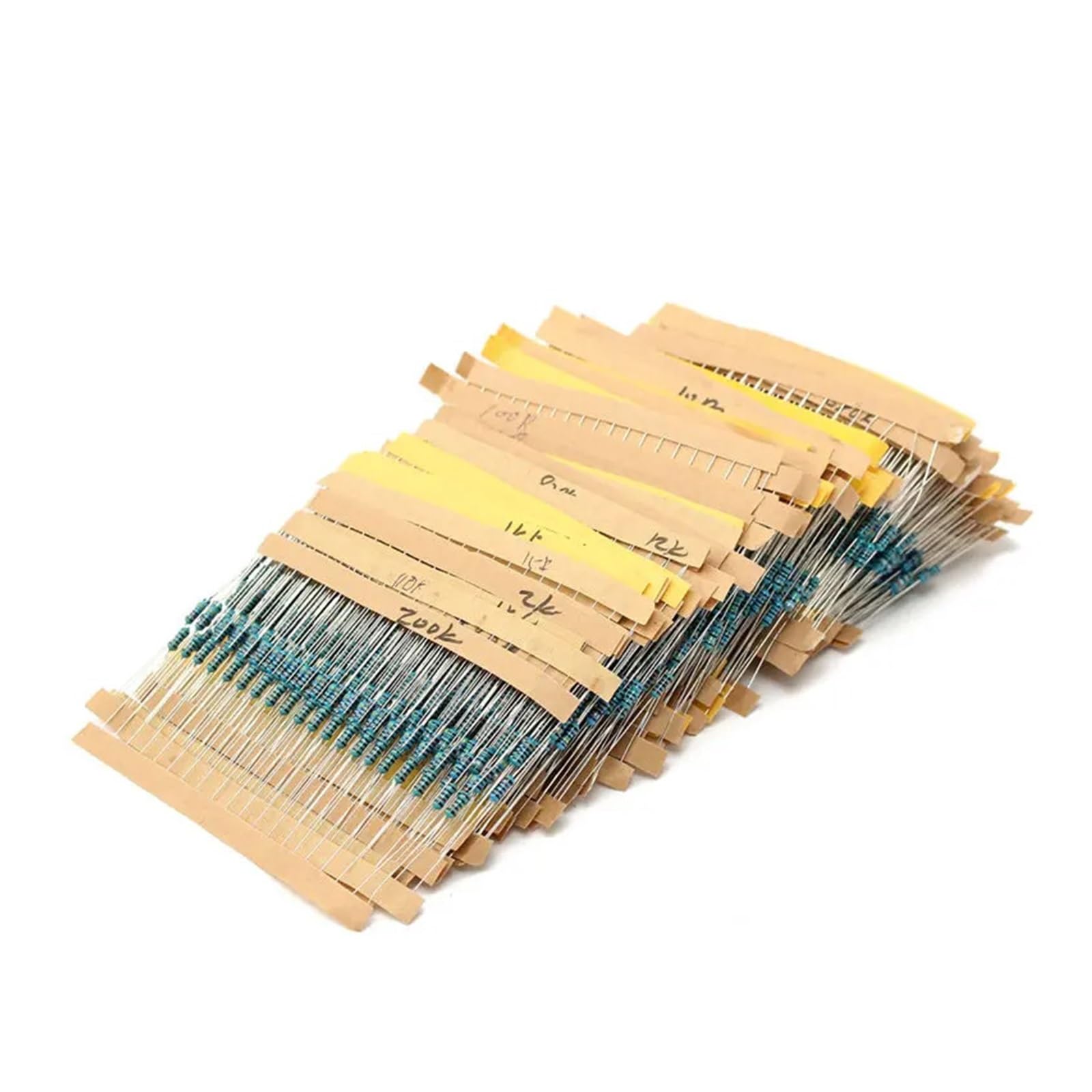 Kit Assortito di resistori a Film Metallico da 3120 Pezzi 156 Valore 1/4 Watt, Confezione di Campioni di resistori 1% 1 ohm-10M Ohm Set di componenti elettronici Fai-da-Te