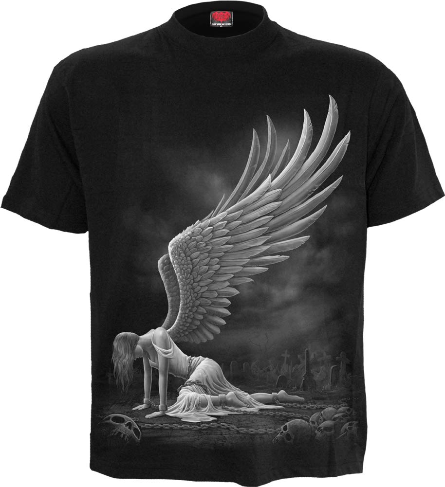 SpiralSpiral - Angel - Front Print T-Shirt Black